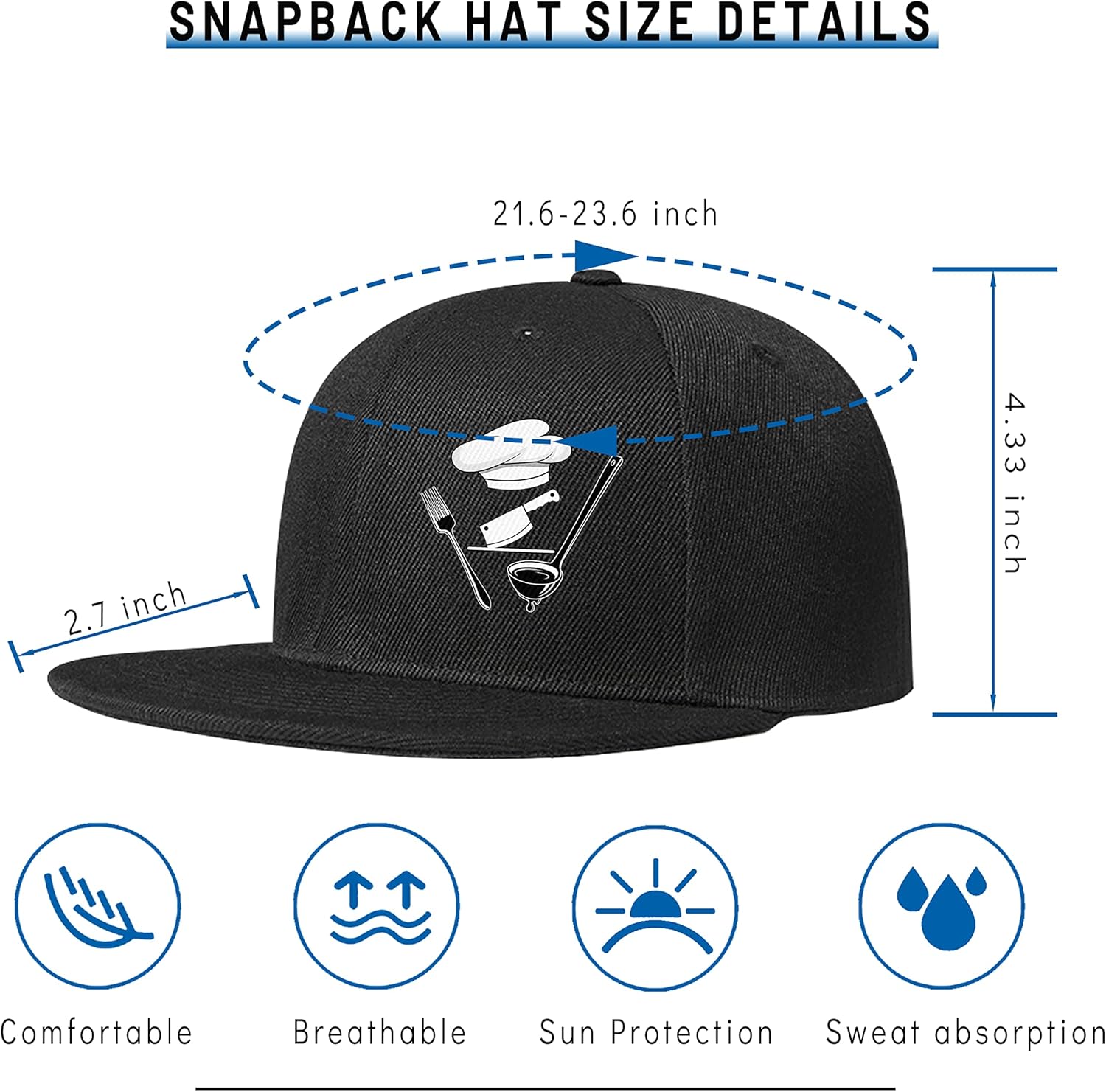 Tijeyi Black Snapback Hat for Men Boys