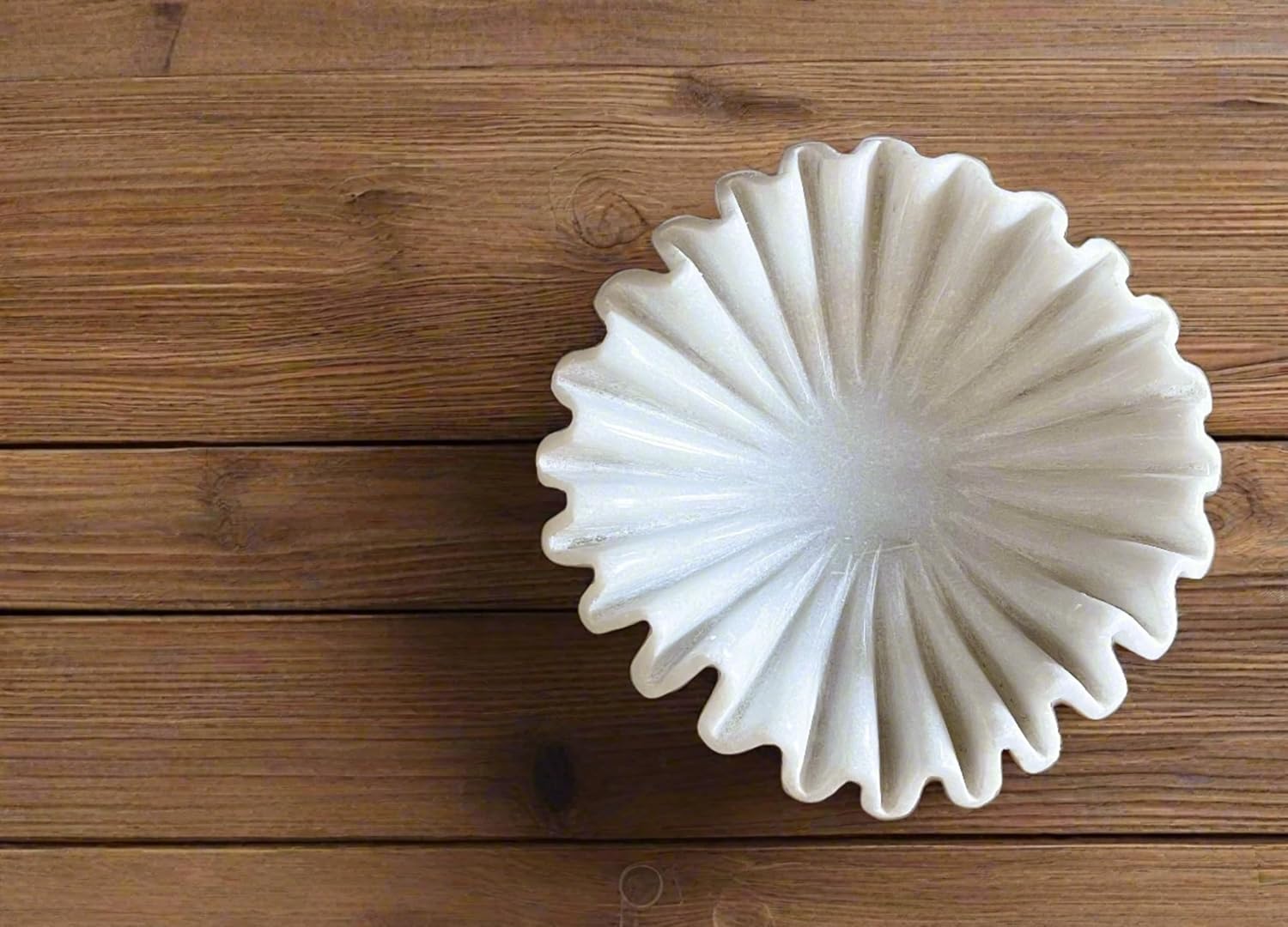 LE HOME DECOR Marble Fluted Bowl 6 Inches