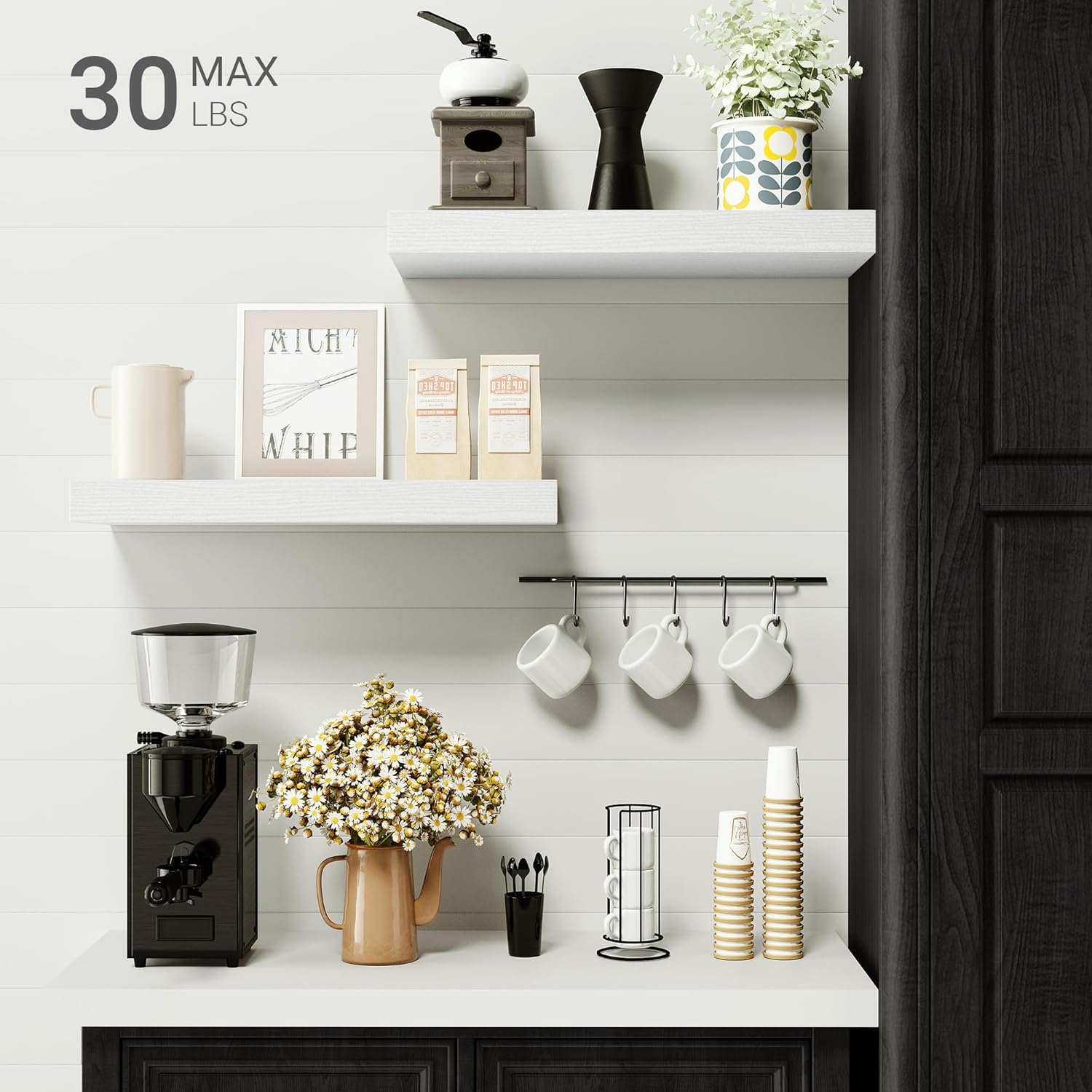 Vivelove 16 Inch Floating Shelves Set of 2 for Bathroom Wall 1