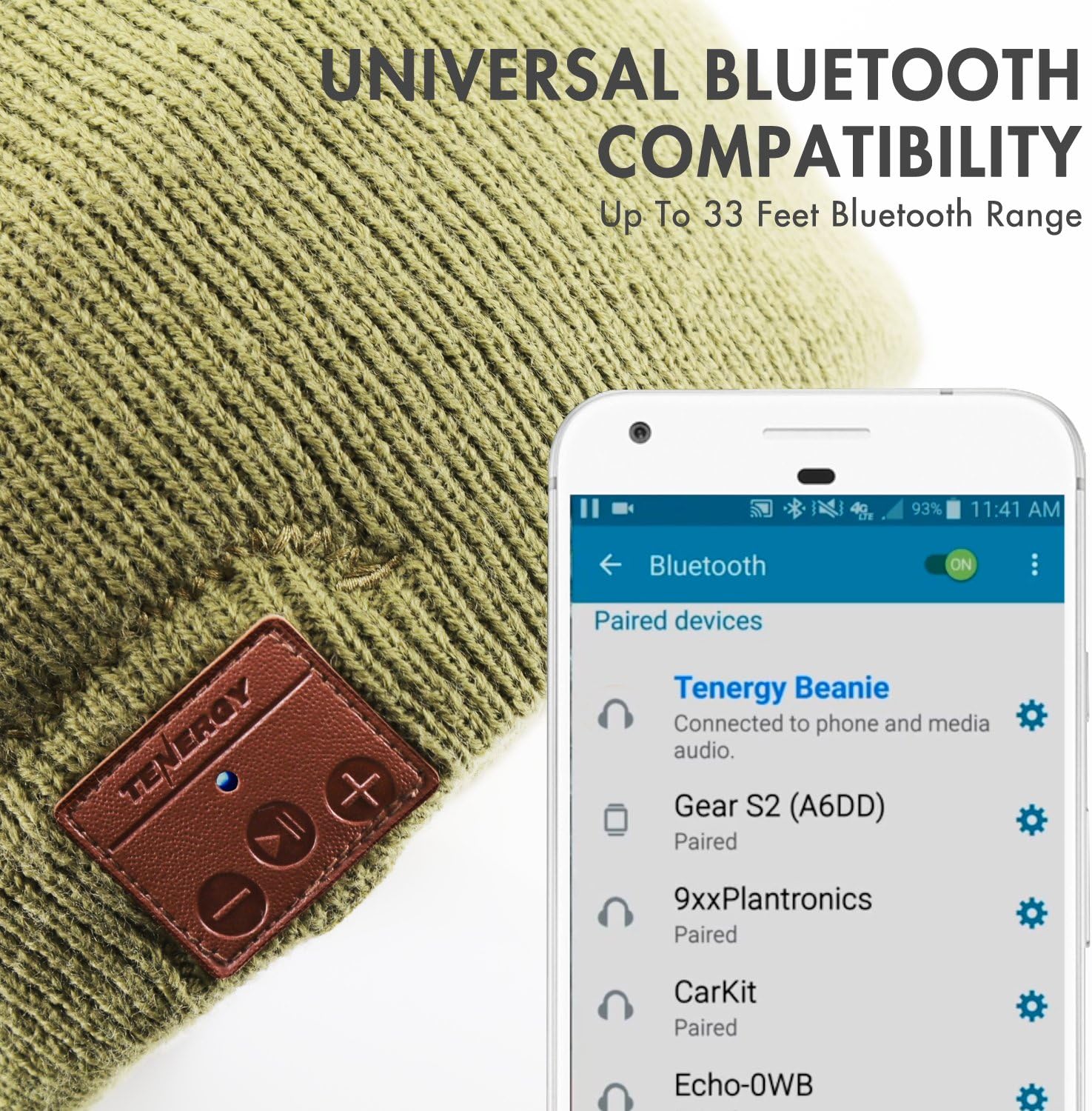 Tenergy Bluetooth Beanie with Speakers and Mic