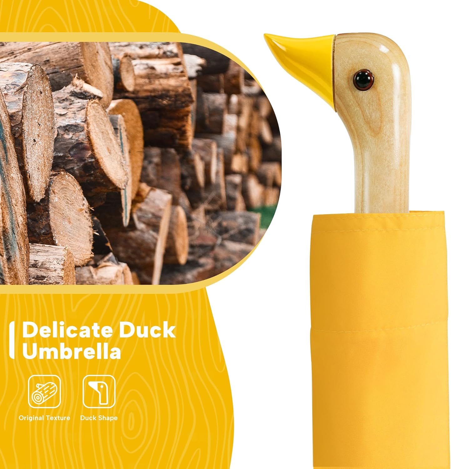 LEAGERA Cute Duck Head Folding Umbrella for Girls