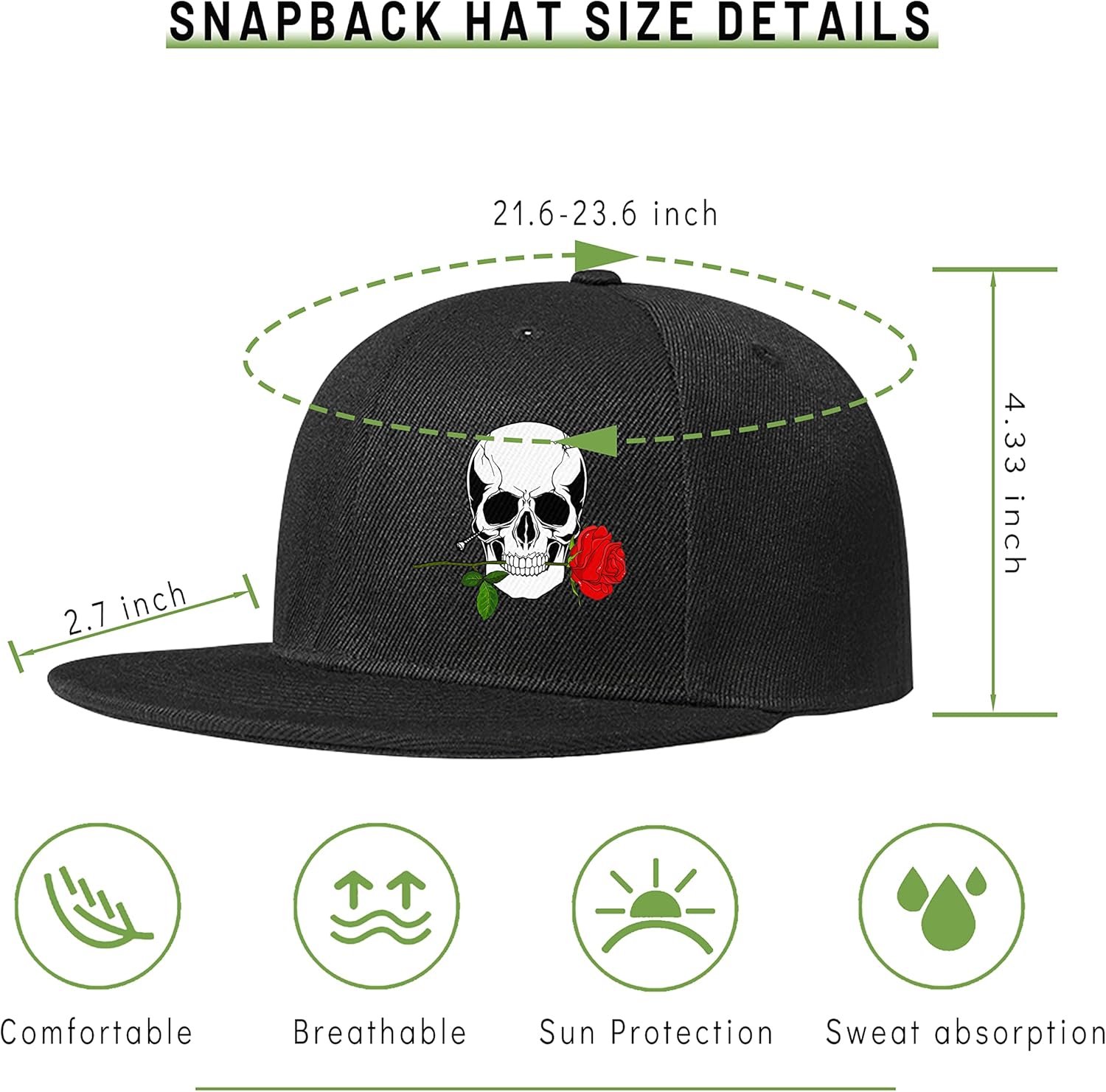 Adjustable Black Snapback Trucker Hat for Men 1