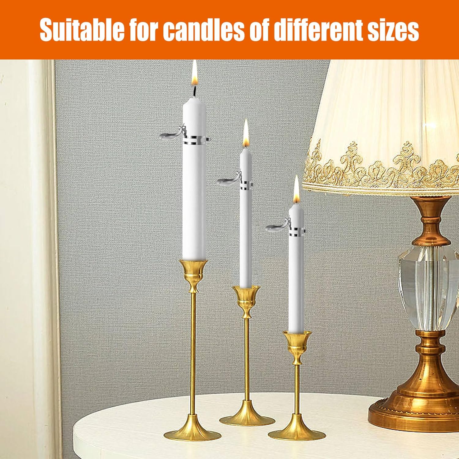 12Pcs Automatic Candle Snuffer Kit with Silver Heart Design