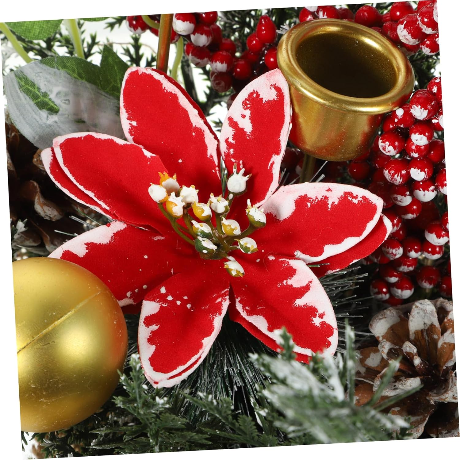 Cabilock Christmas Garland with Candle Holders and Lights