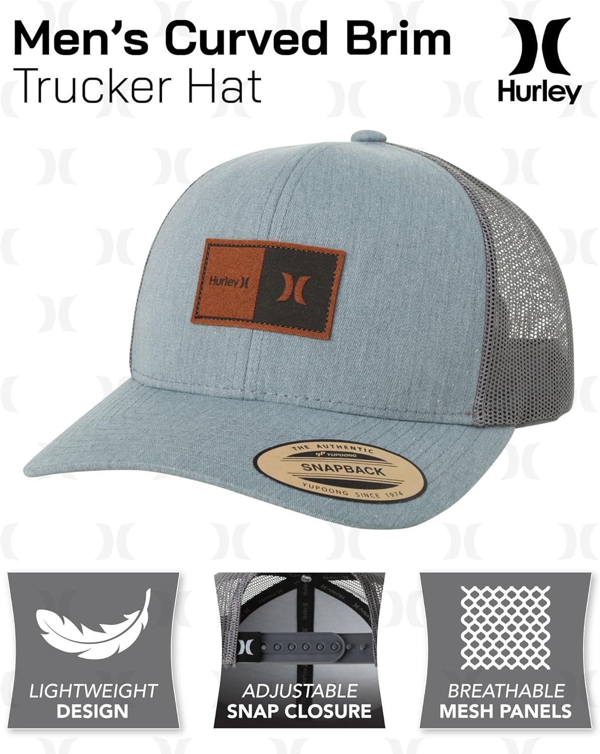 Hurley Mens Caps - Black Snap Back Trucker Hat