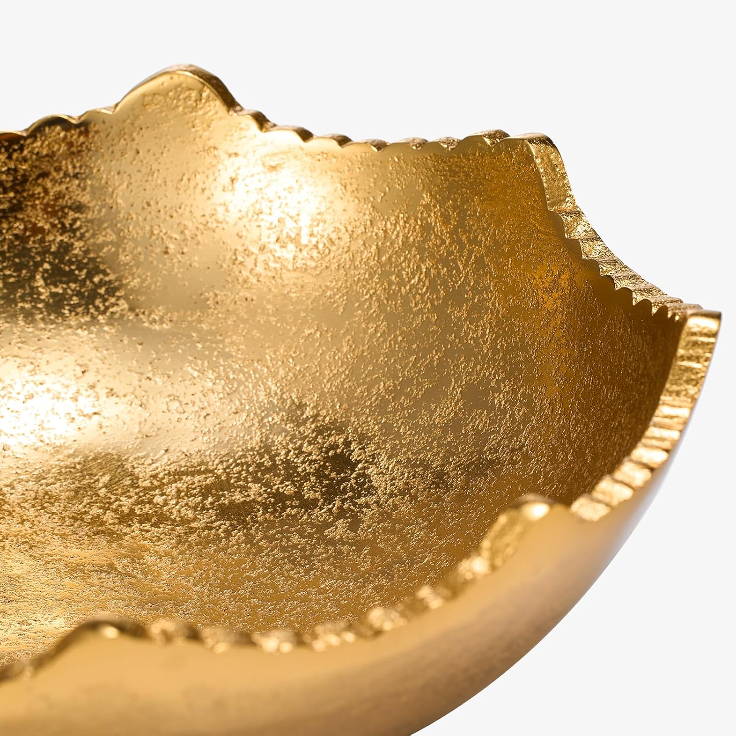 GUTE Gold Brass Half Moon Centerpiece Bowl with Rugged Edges 1