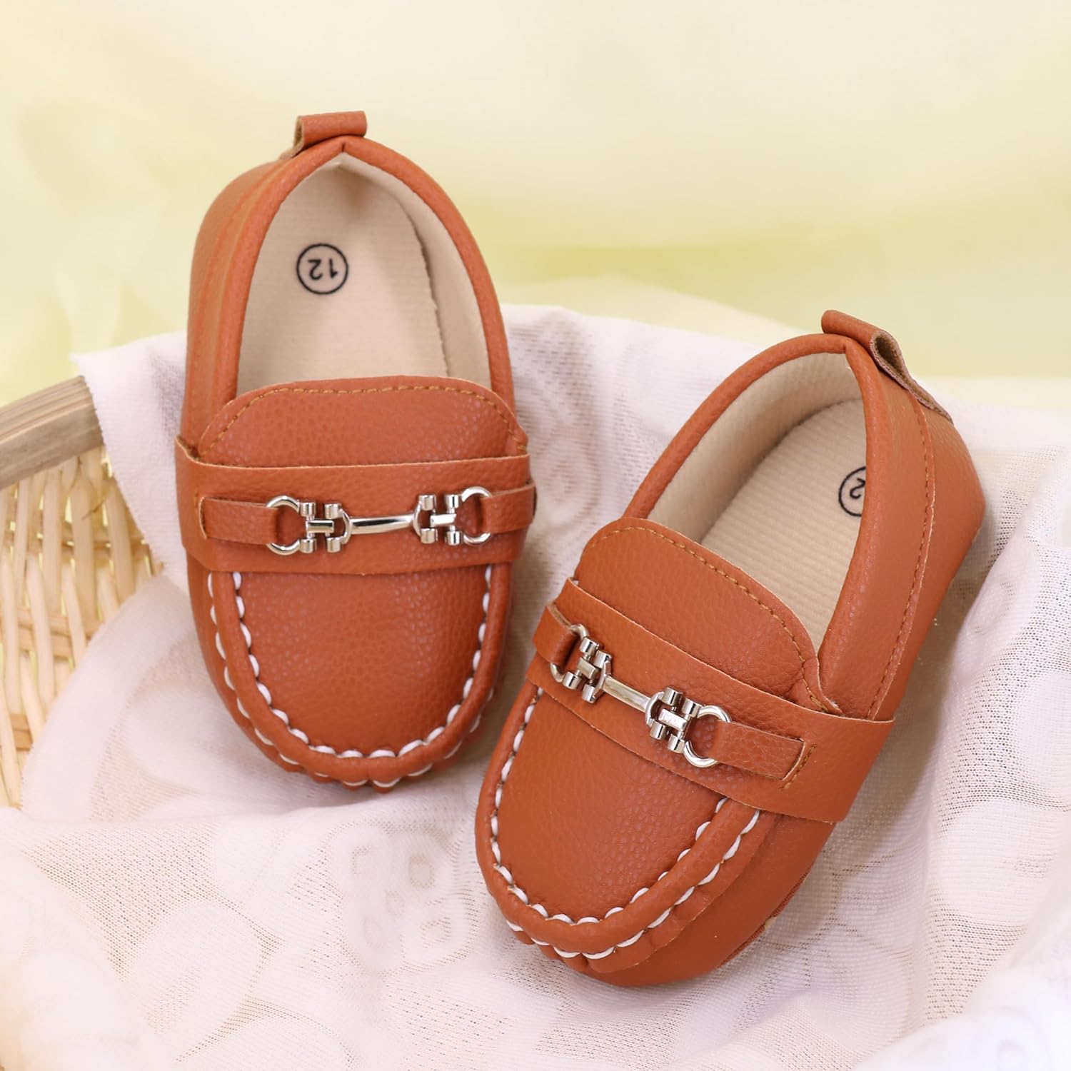 LONSOEN Baby Loafers for Boys Girls Prewalker Shoes