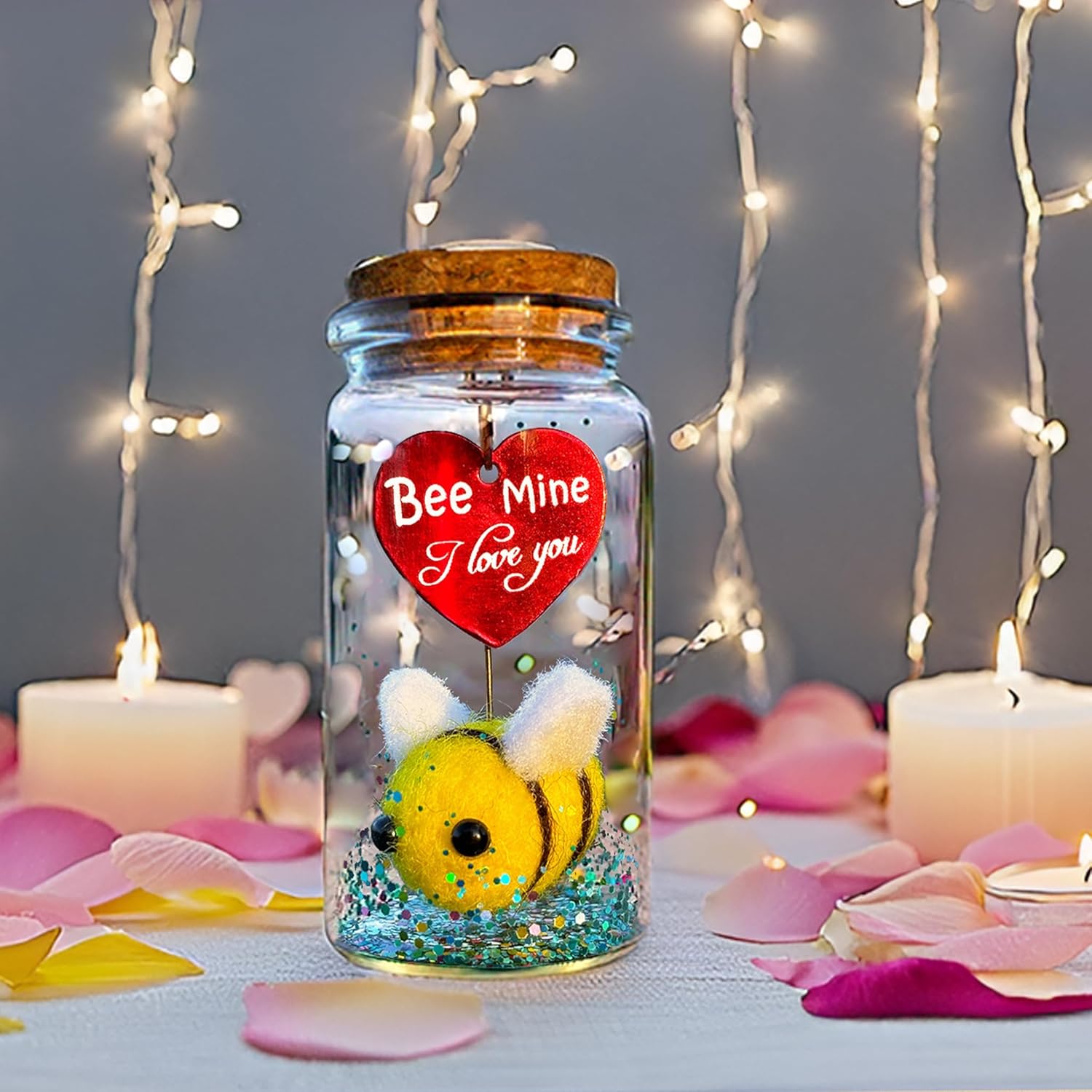 Cute Bee Love Message in a Bottle Gift for Couples 1