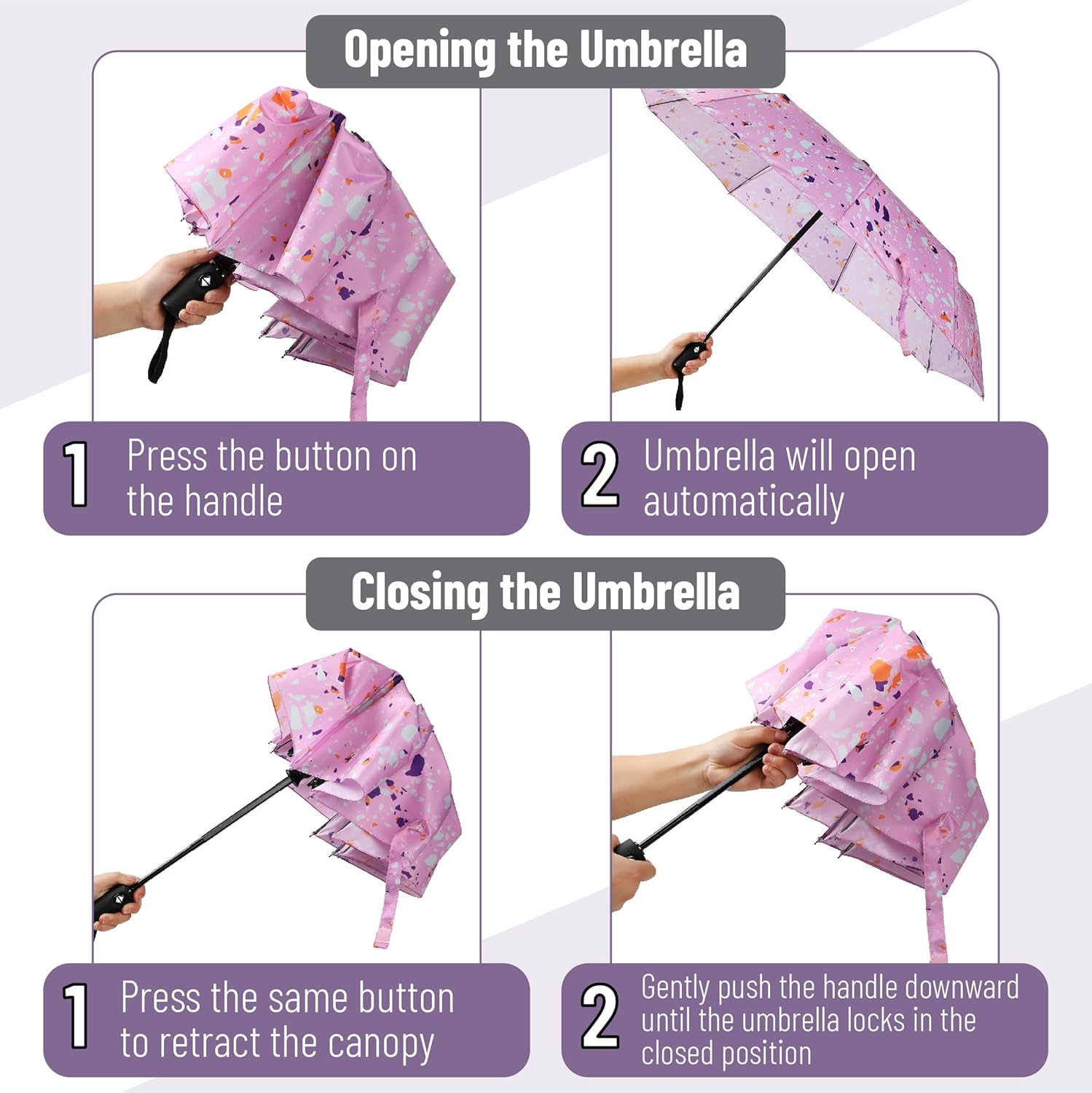 Mr Pen Windproof Travel Umbrella - Automatic Compact Rain Umbrella