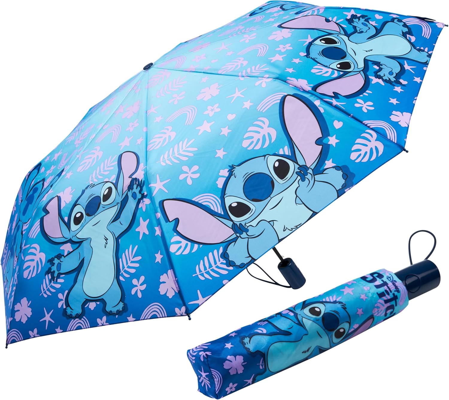Disney Automatic Umbrella - Compact Lightweight Folding Travel Umbrella