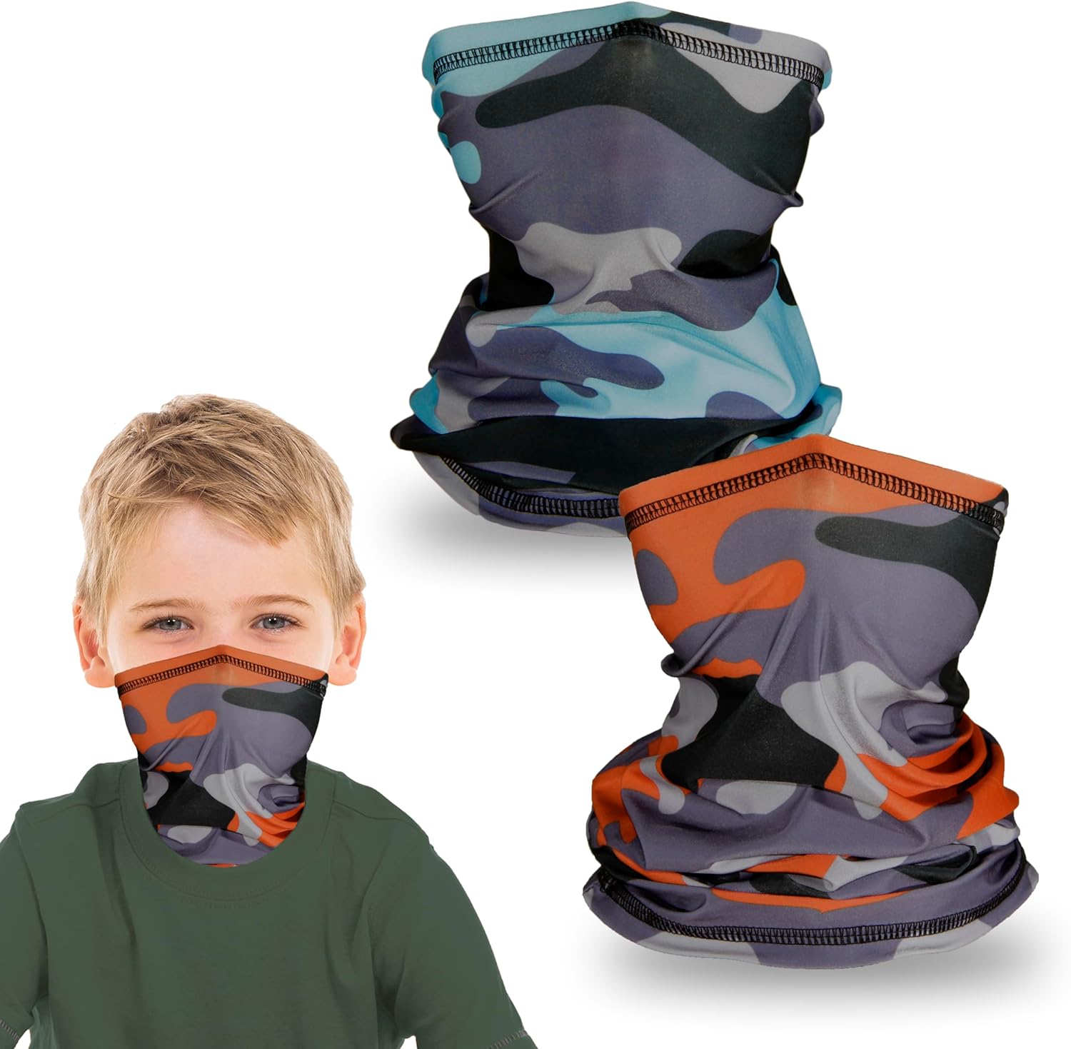 TuXCen Kids Camo Gaiter Cooling UV Face Mask