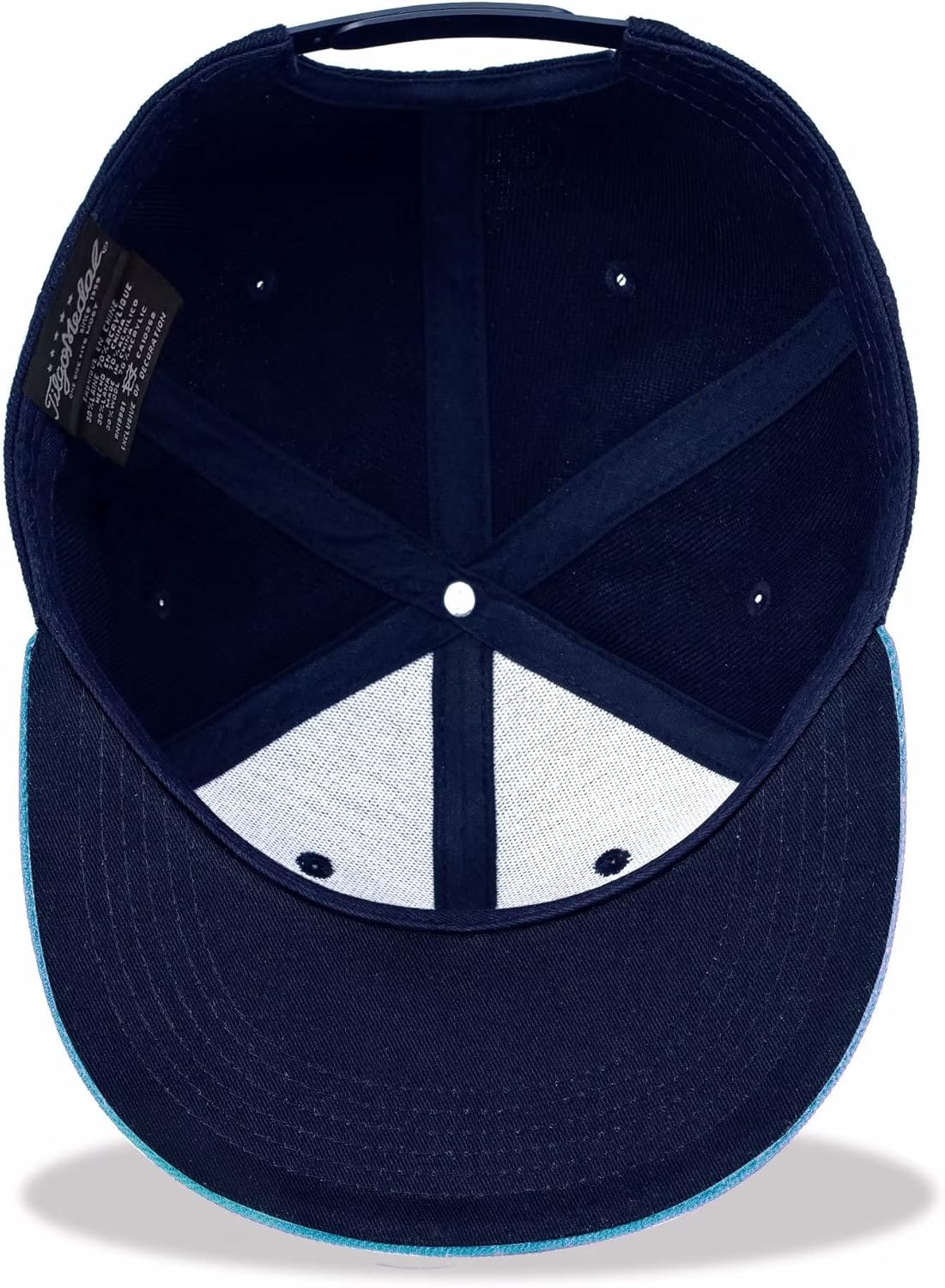 Snapback Hats for Men Skull Embroidery Adjustable Solid Flat Bill Hat