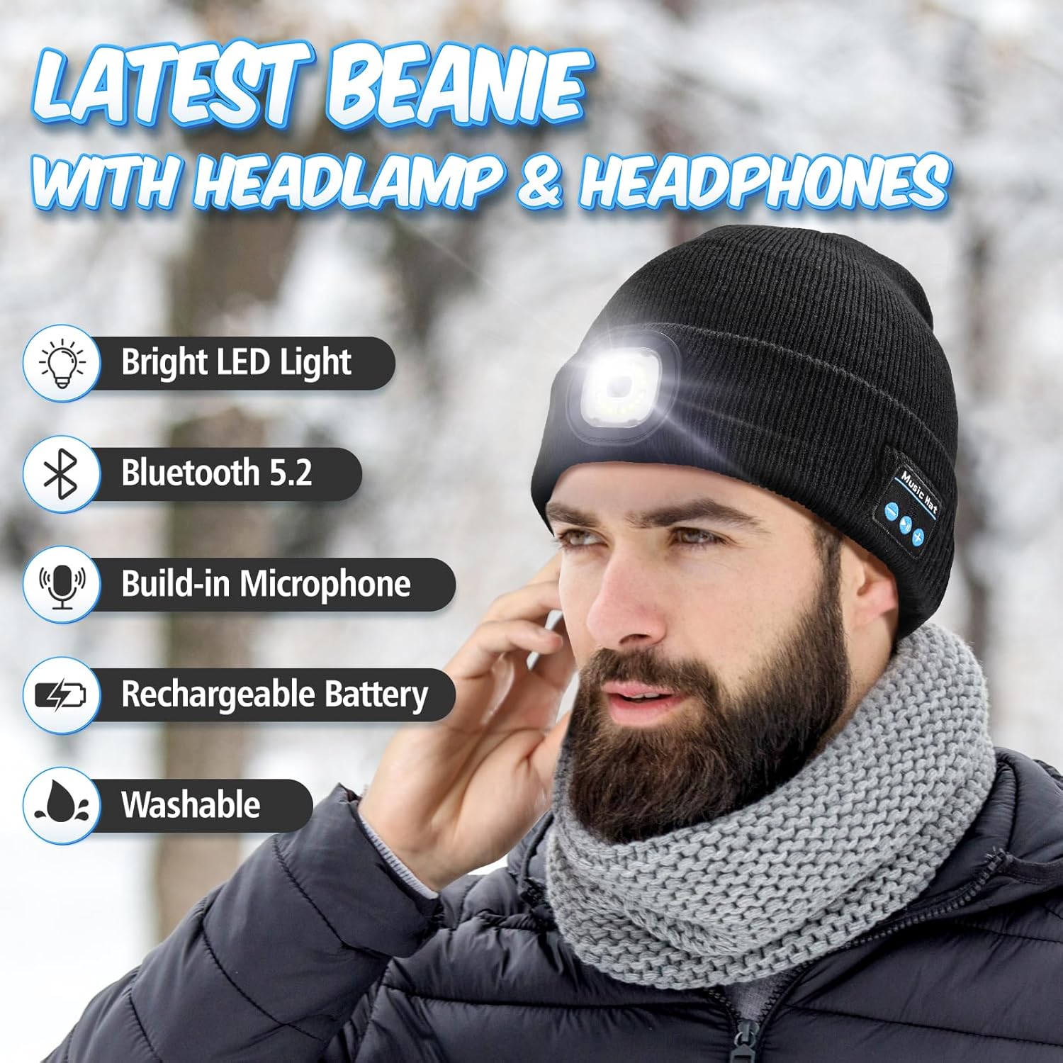 KEZKALS Bluetooth Beanie Hat for Men Women 1