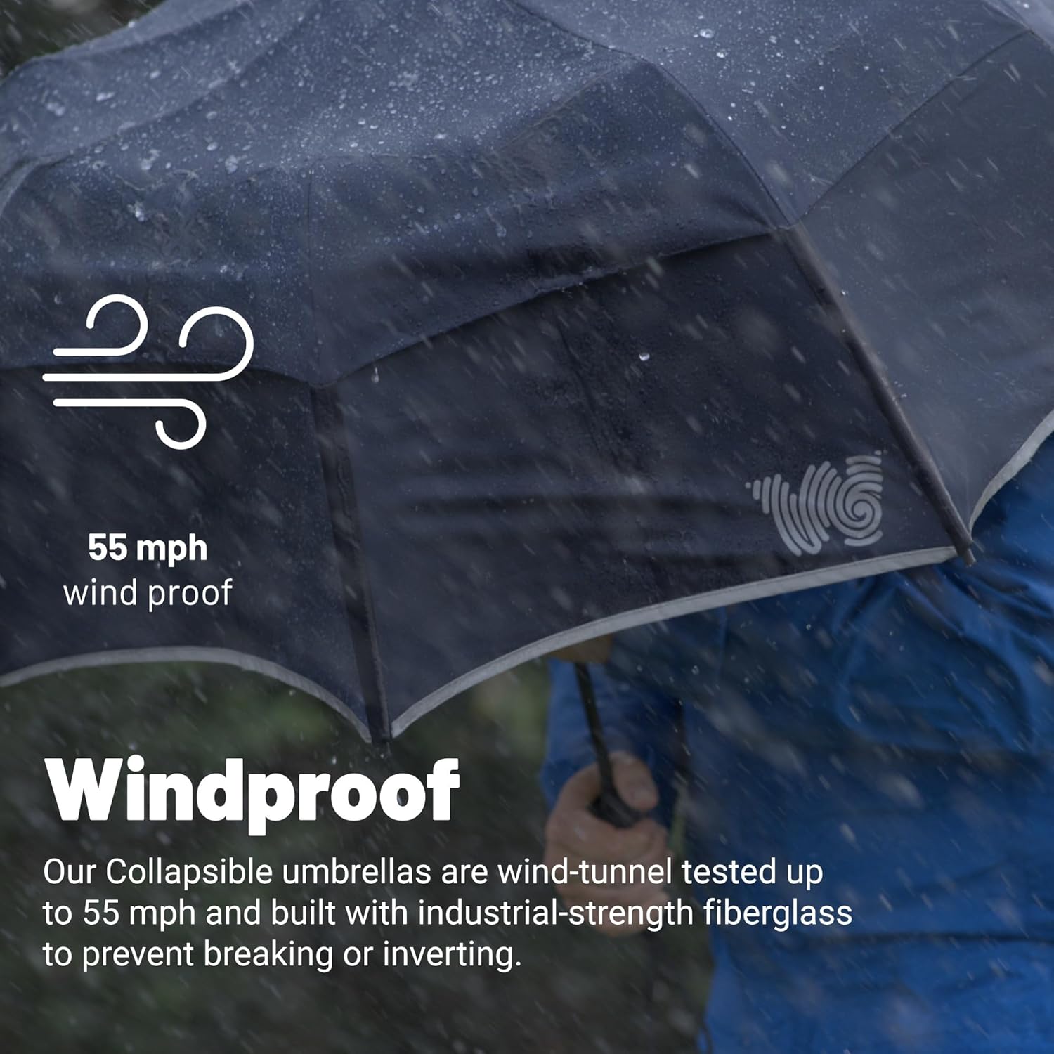 Weatherman Premium Collapsible Travel Umbrella - Windproof and Durable