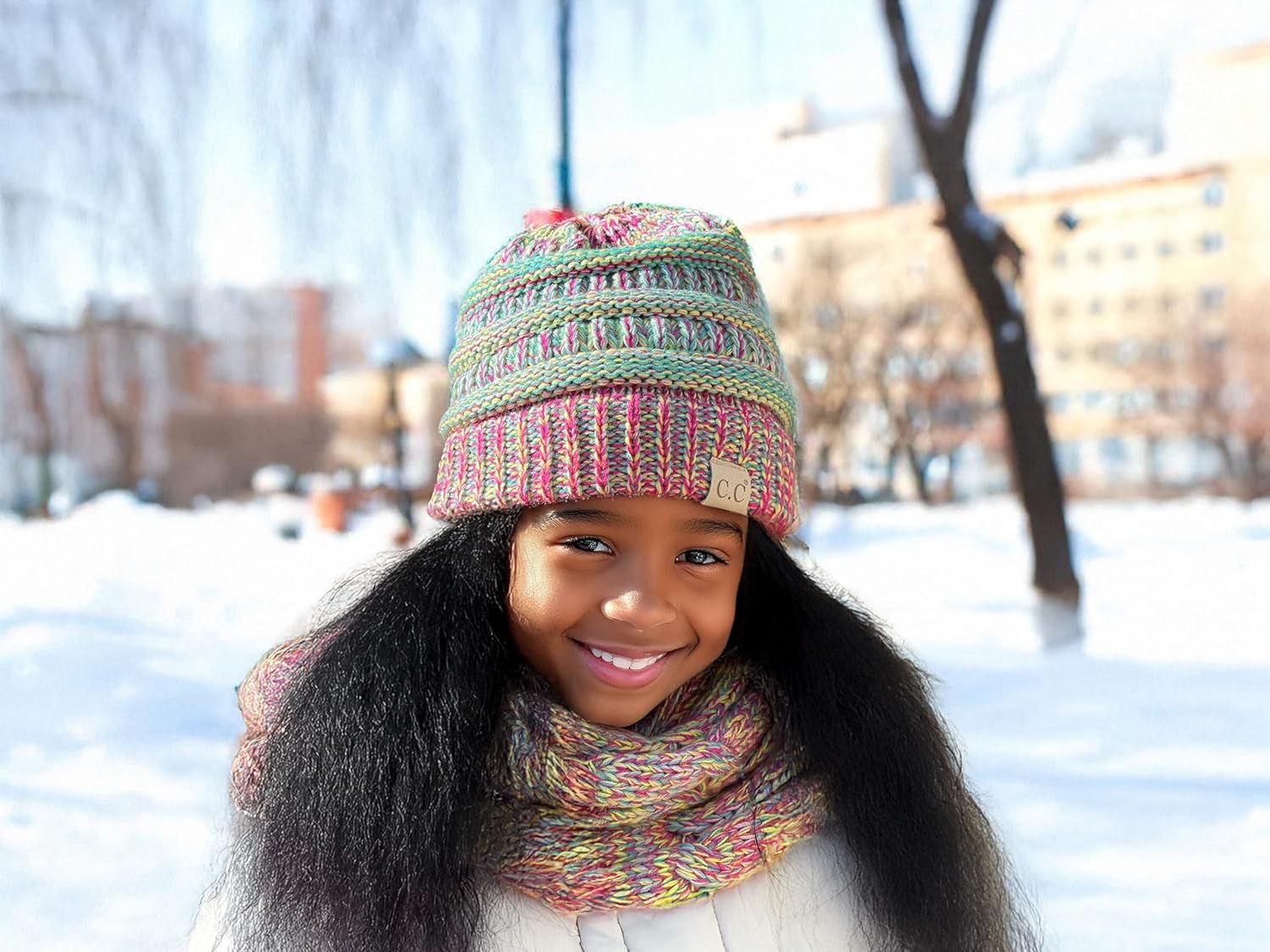 Funky Junque Solid Ribbed Beanie for Kids 2-9 Years
