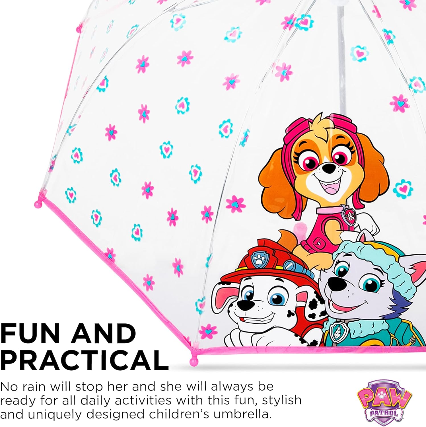 Kids Clear Umbrella with Minnie Mouse and Frozen Designs