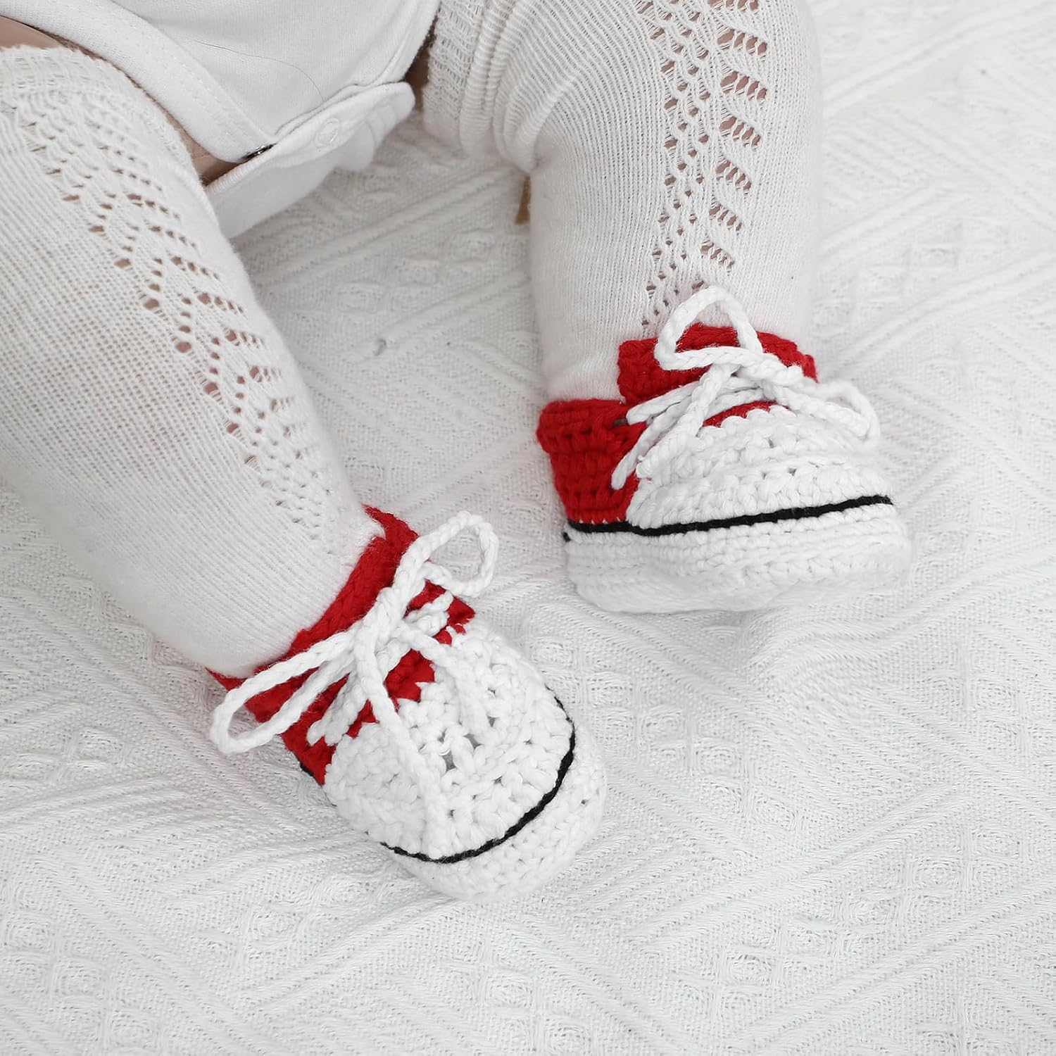 Mimixiong Baby Booties Soft Crochet Shoes for Newborns