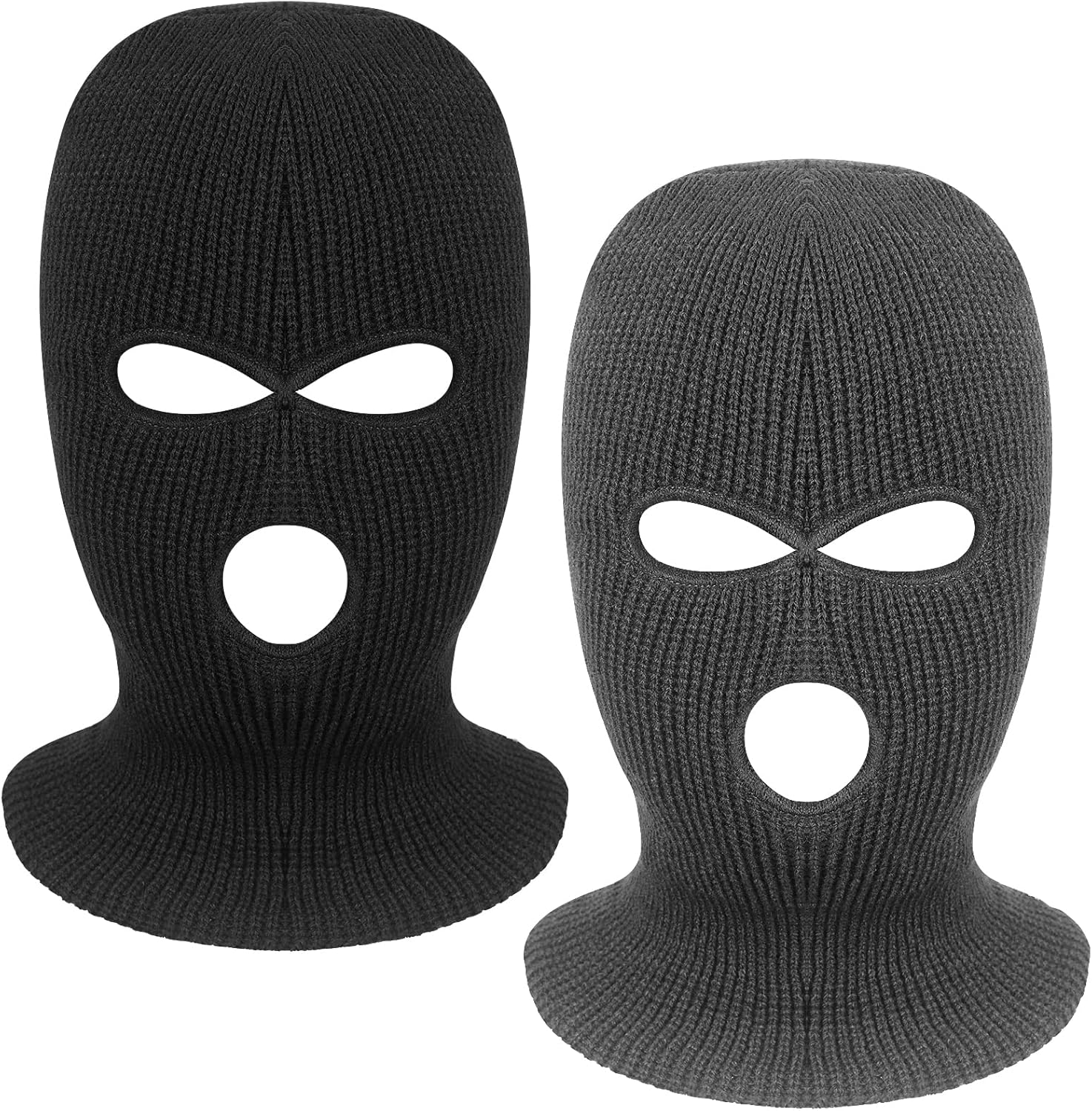 Tmflexe 2-Piece 3-Hole Ski Mask Winter Balaclava