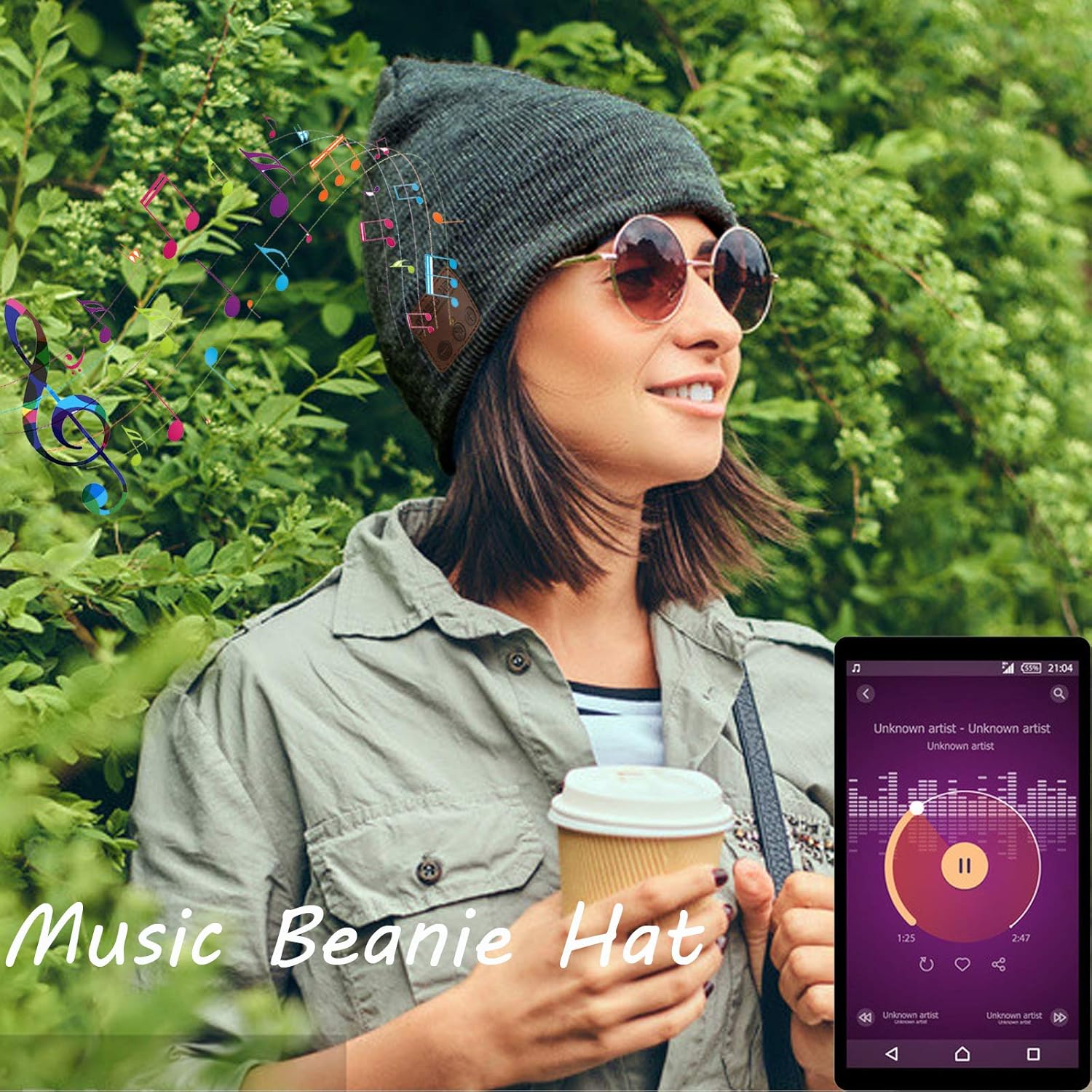 Wireless Music Beanie Hat for Men Women