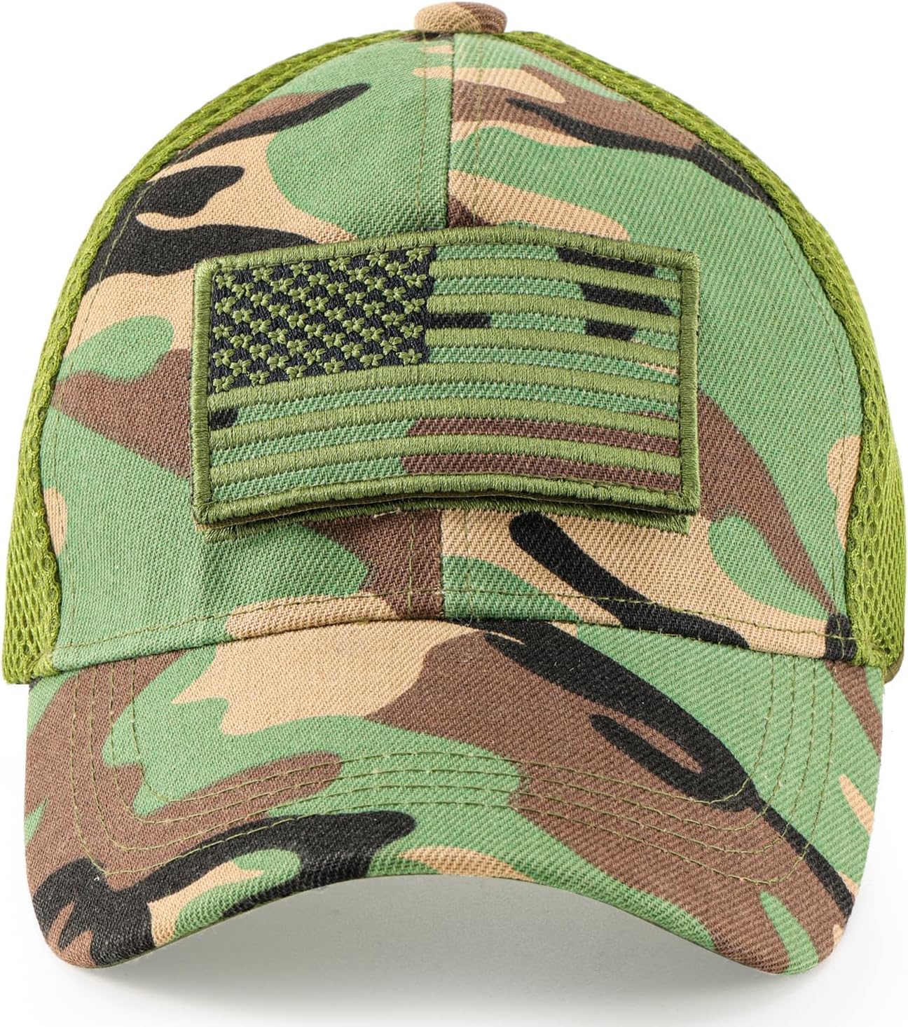 Lightbird Tactical Hat with OCP Military Patches and US Flag