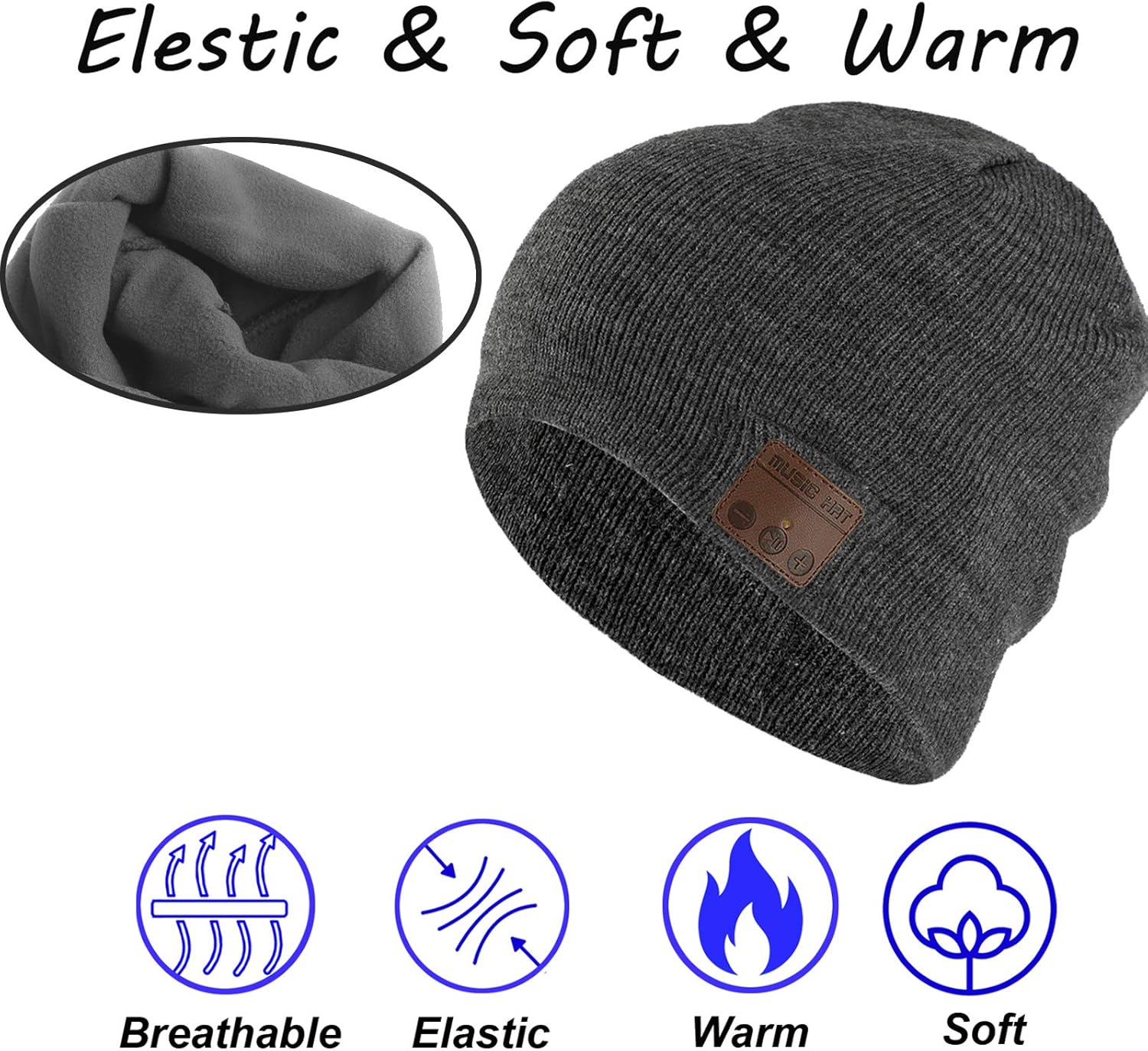Wireless Music Beanie Hat for Men Women