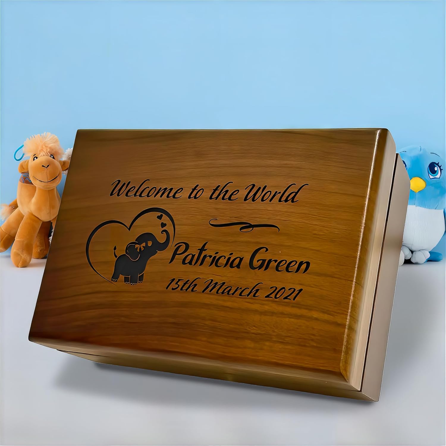Premium Walnut Baby Keepsake Box with Custom Engraving
