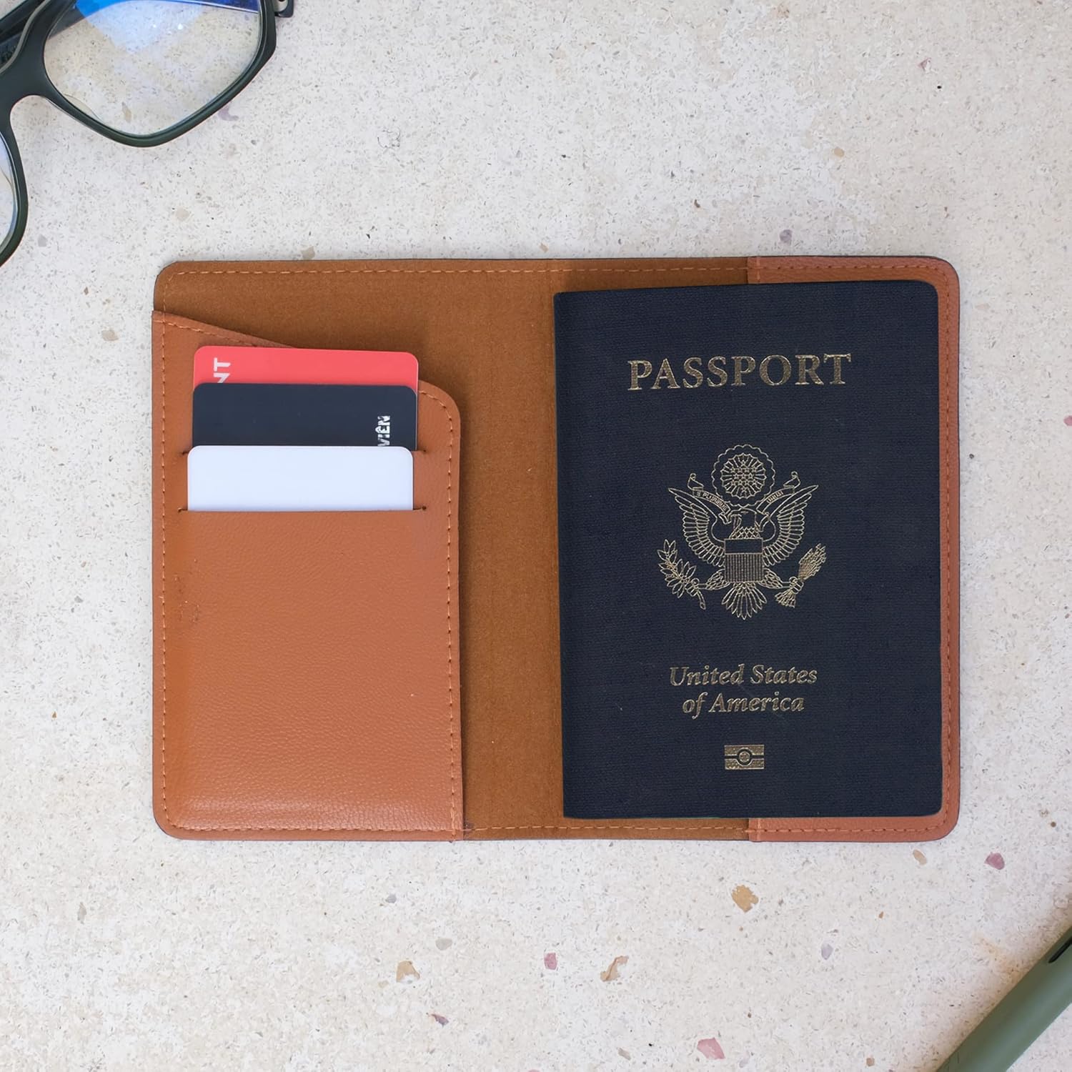 Kids Personalized Leather Passport Holder - Travel Gift
