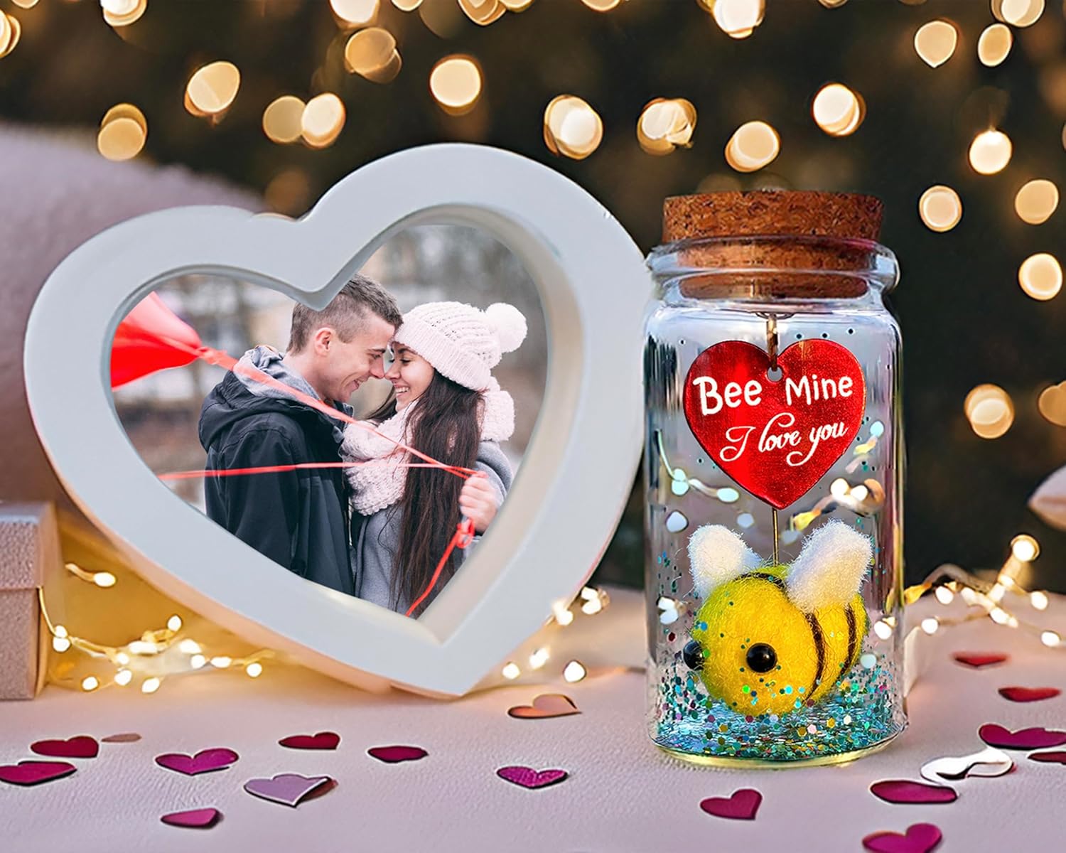 Cute Bee Love Message in a Bottle Gift for Couples 1
