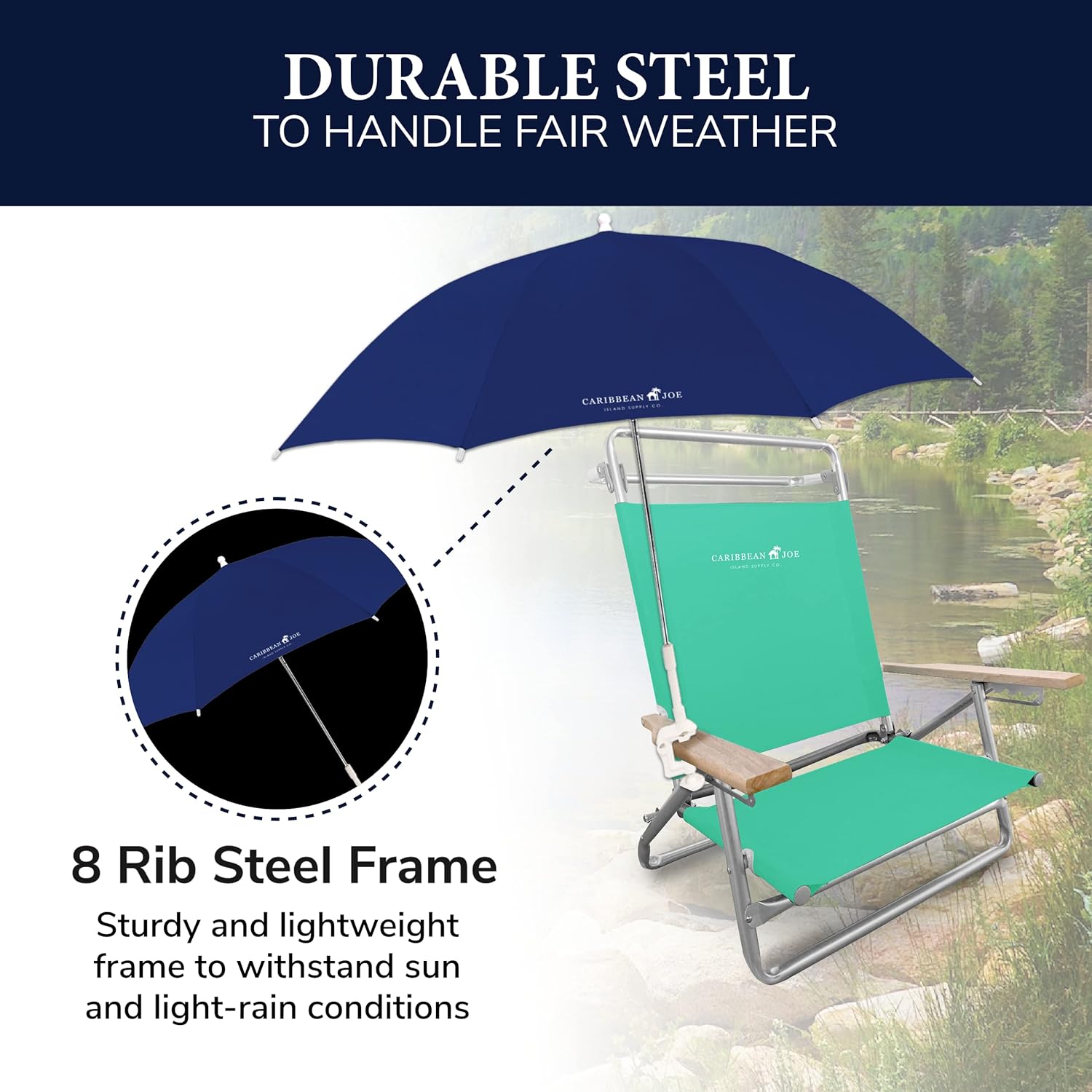 Caribbean Joe Tilt Beach Umbrella with UV Protection 1