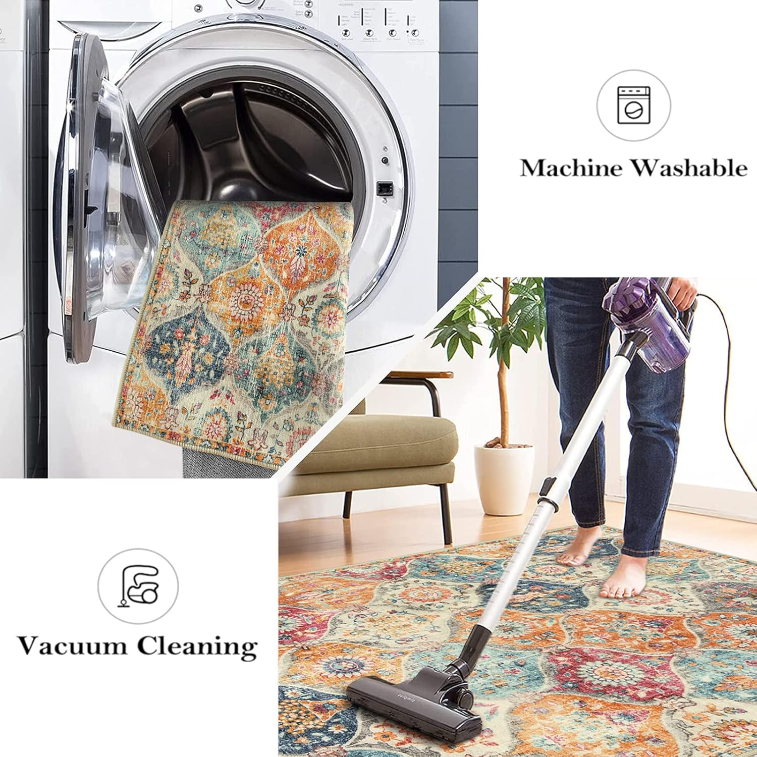 Lahome Non-Slip Washable Area Rug 2x4