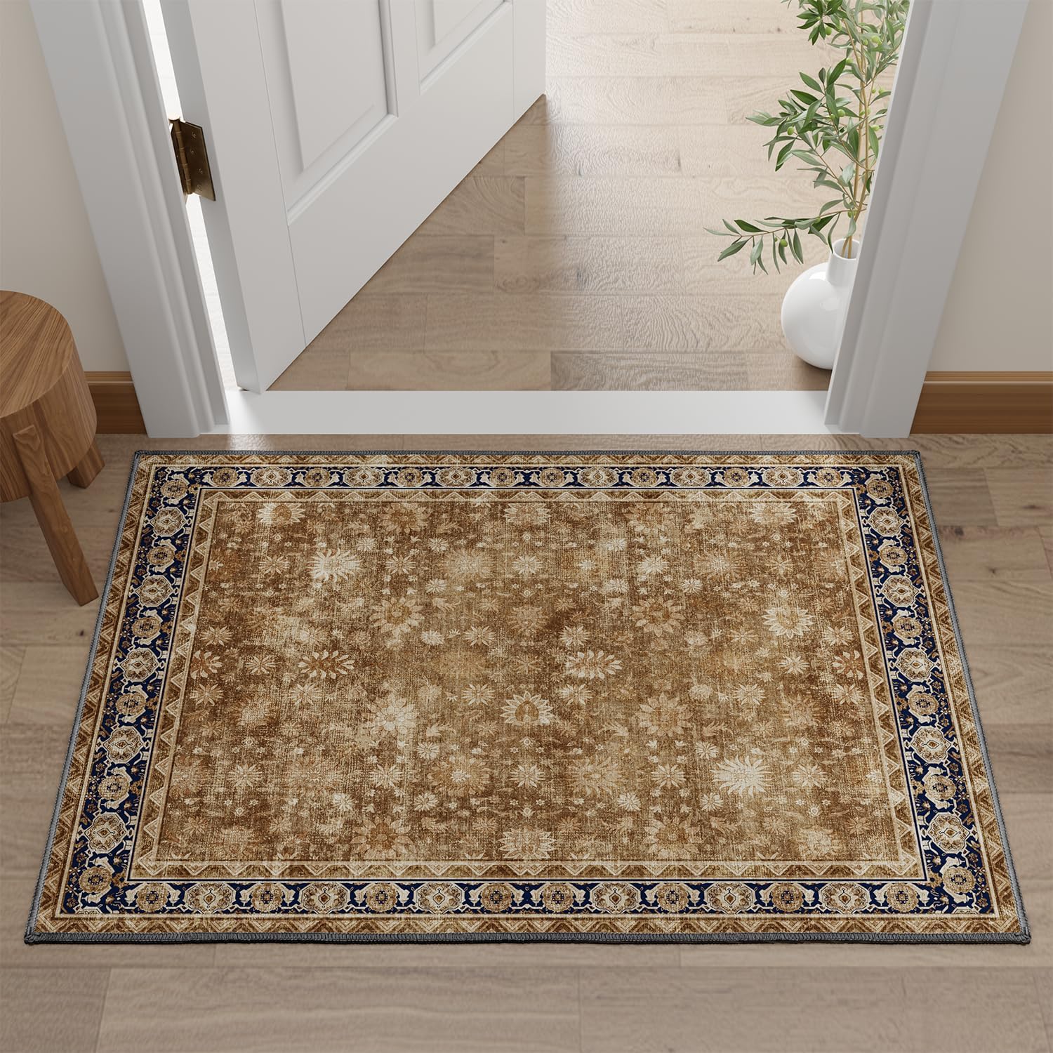 Hargiis Area Rug Bohemian Runner with Non-Slip TPE Backing