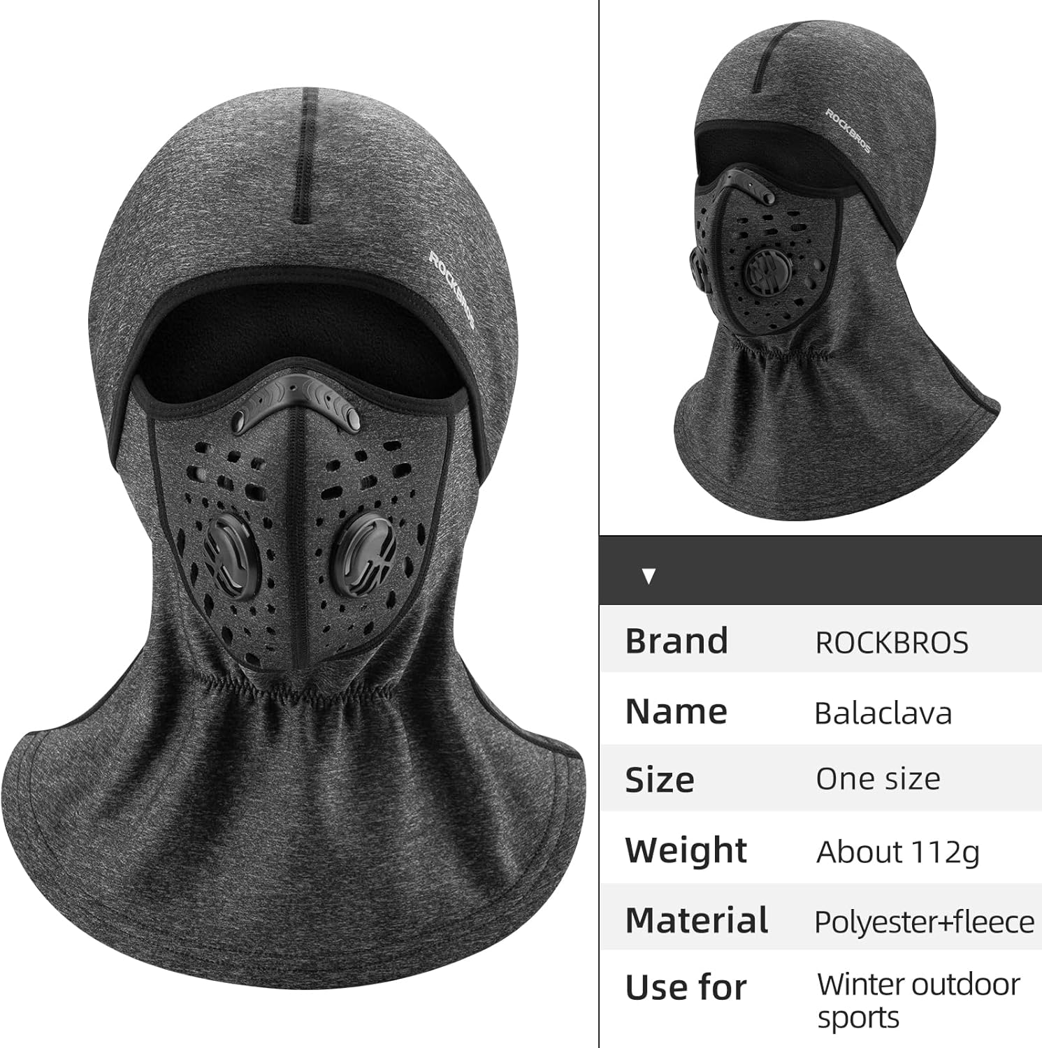 RockBros Ski Mask Balaclava Winter Thermal Cover for Men