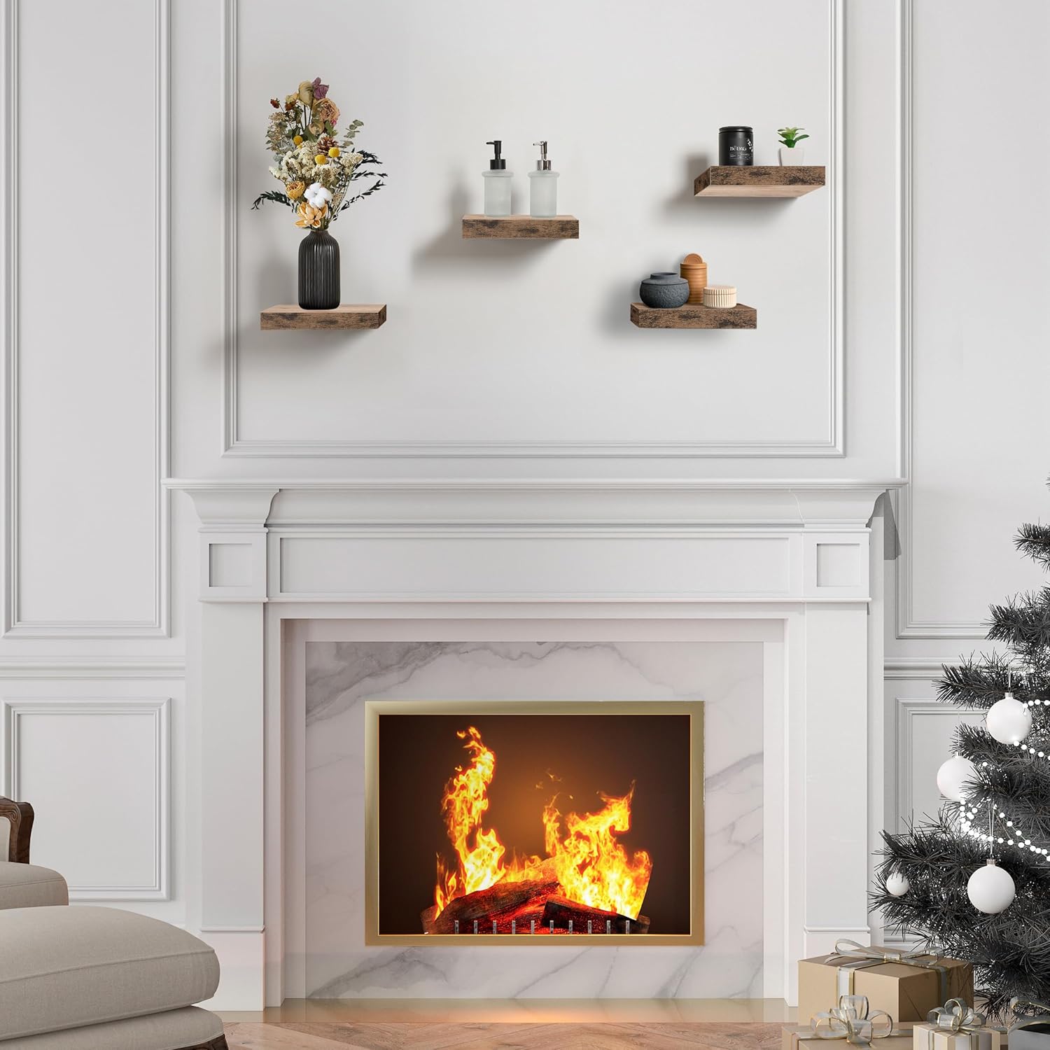 Sorbus 4 Square Floating Shelves for Wall Decor