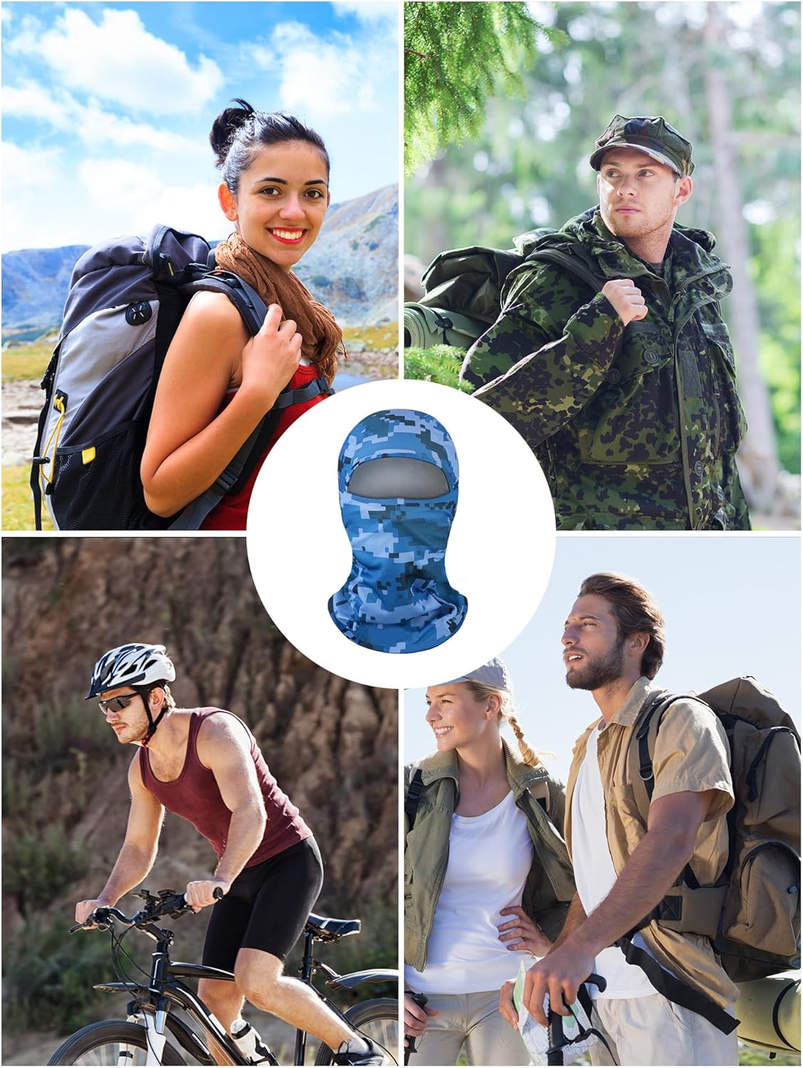 Blulu 3-Pack Camo Balaclava Face Mask for Outdoor