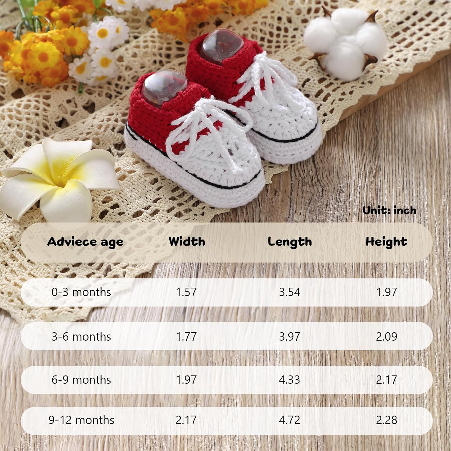 Mimixiong Baby Booties Soft Crochet Shoes for Newborns