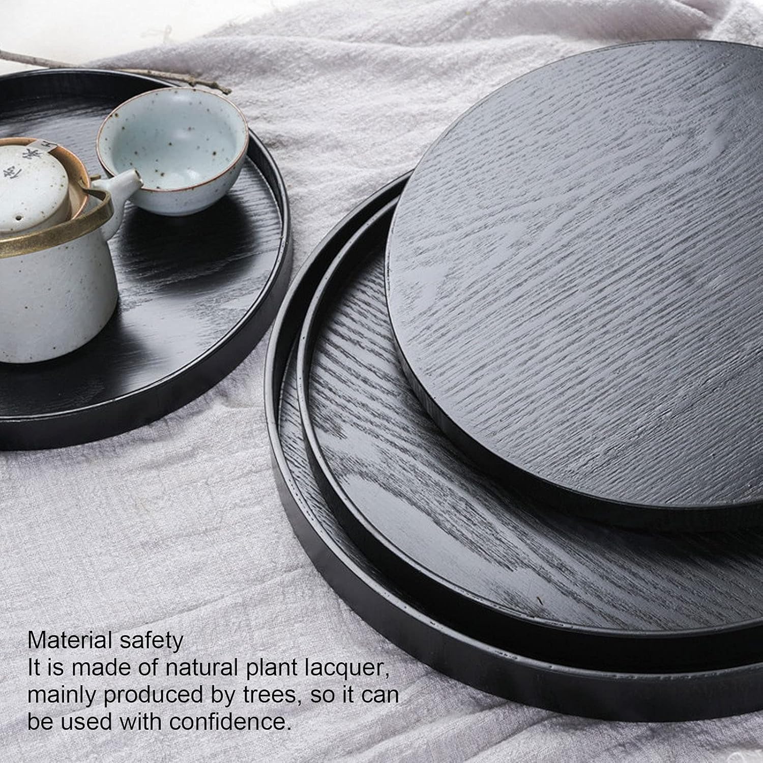 Gigicial Wooden Round Decorative Tray