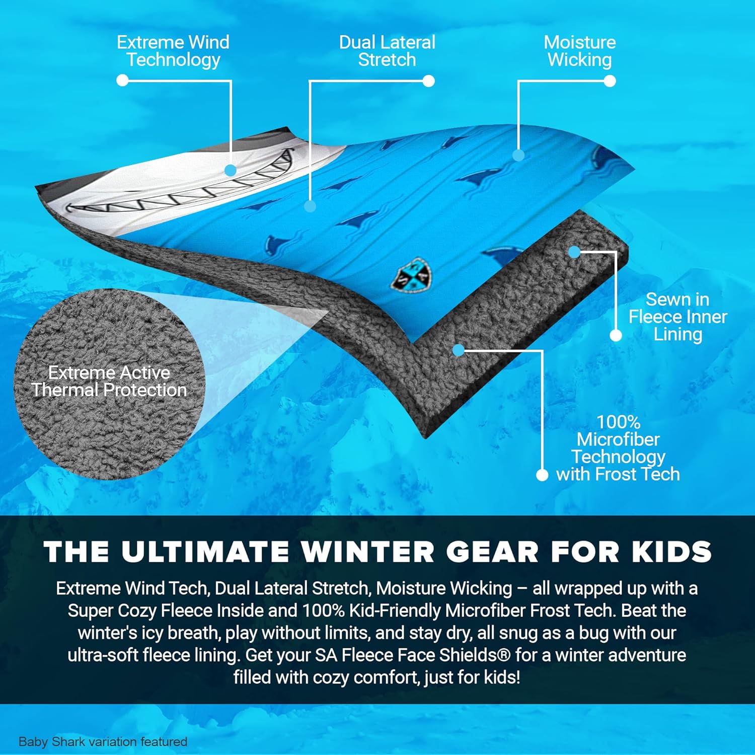 S A Frost Tech Fleece Face Shield for Kids