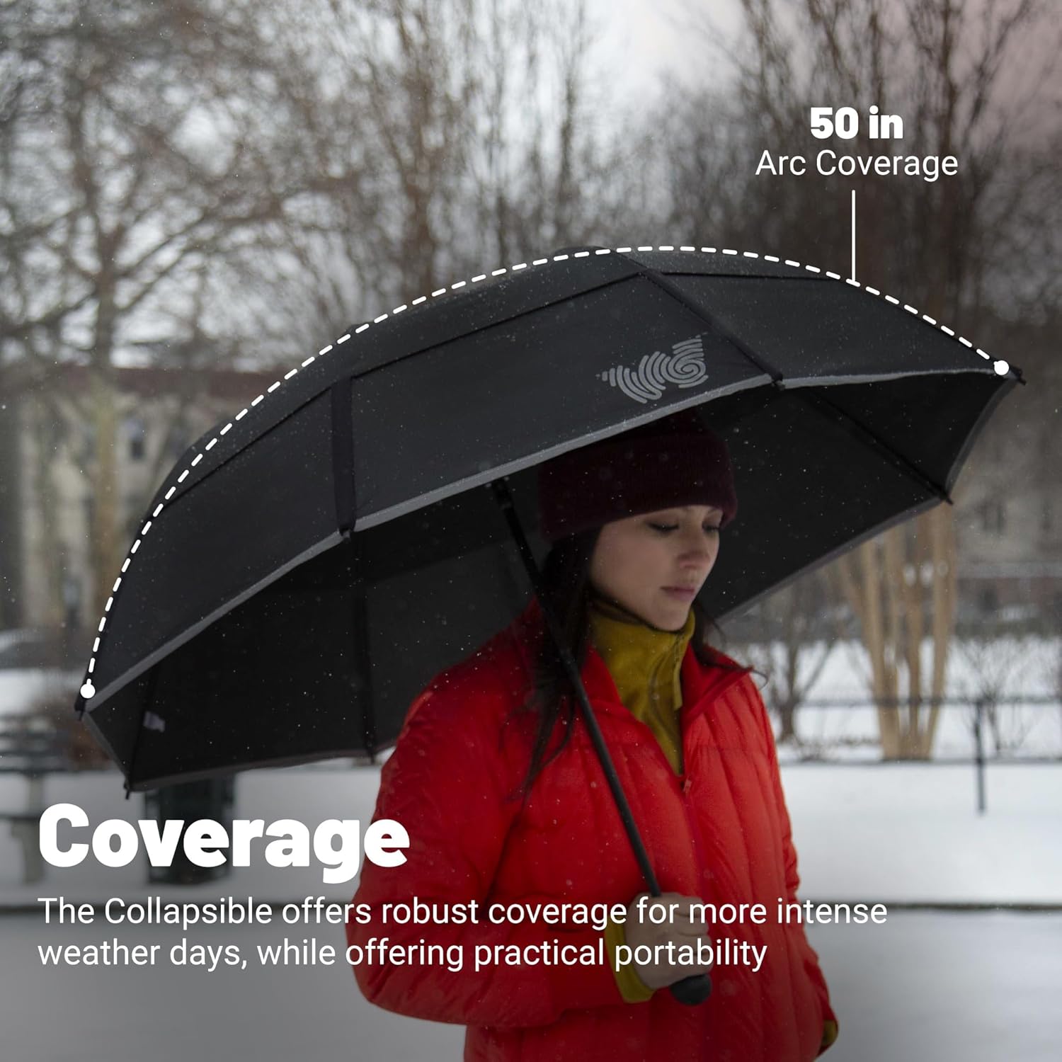 Weatherman Premium Collapsible Travel Umbrella - Windproof and Durable
