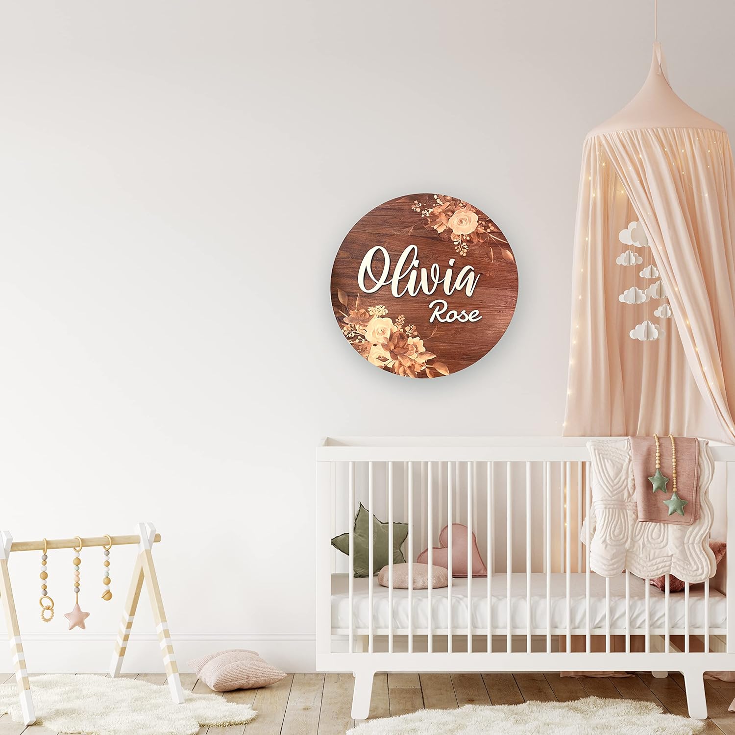 BEGENUINESTORE Personalized Custom Wood Name Sign for Baby Girl