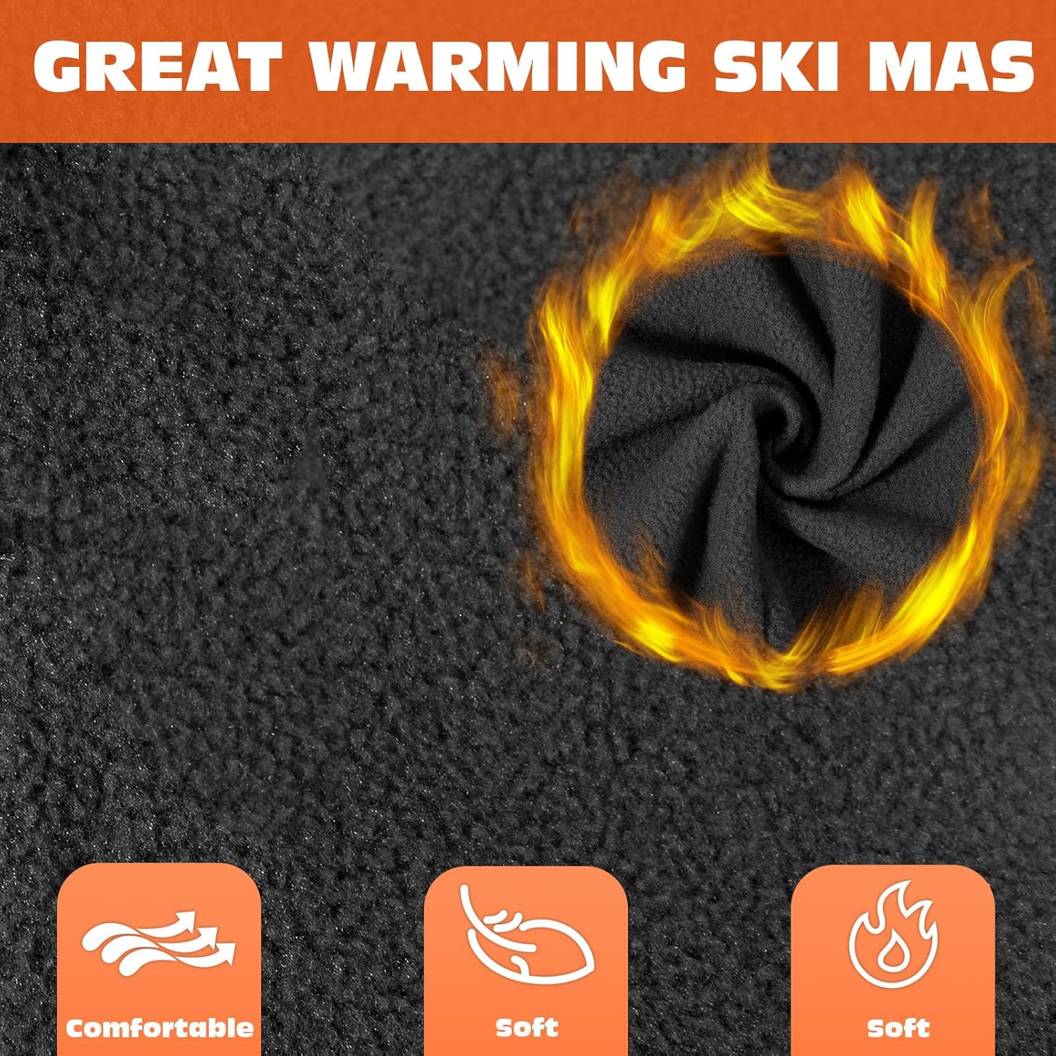 Thickened Kids Ski Mask Winter Hat with Adjustable Drawstring