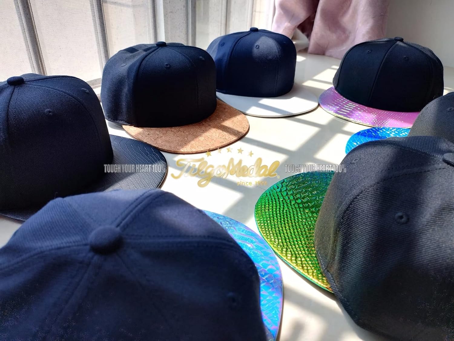 Snapback Hats for Men Skull Embroidery Adjustable Solid Flat Bill Hat