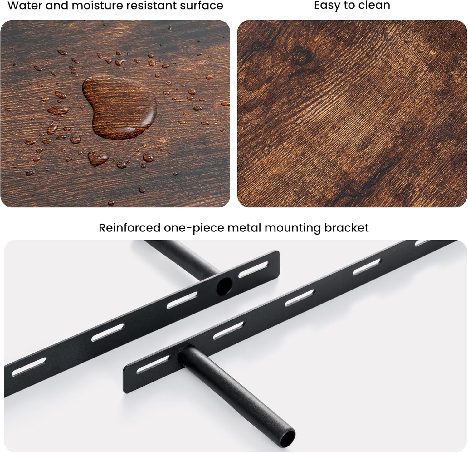 Heimlove Floating Shelves 16 Inch Set of 2 Brown 1