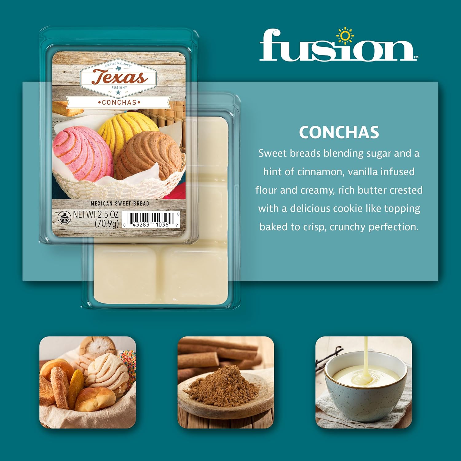 FUSION by Scentsationals Conchas Wax Cubes - 25oz 3-Pack