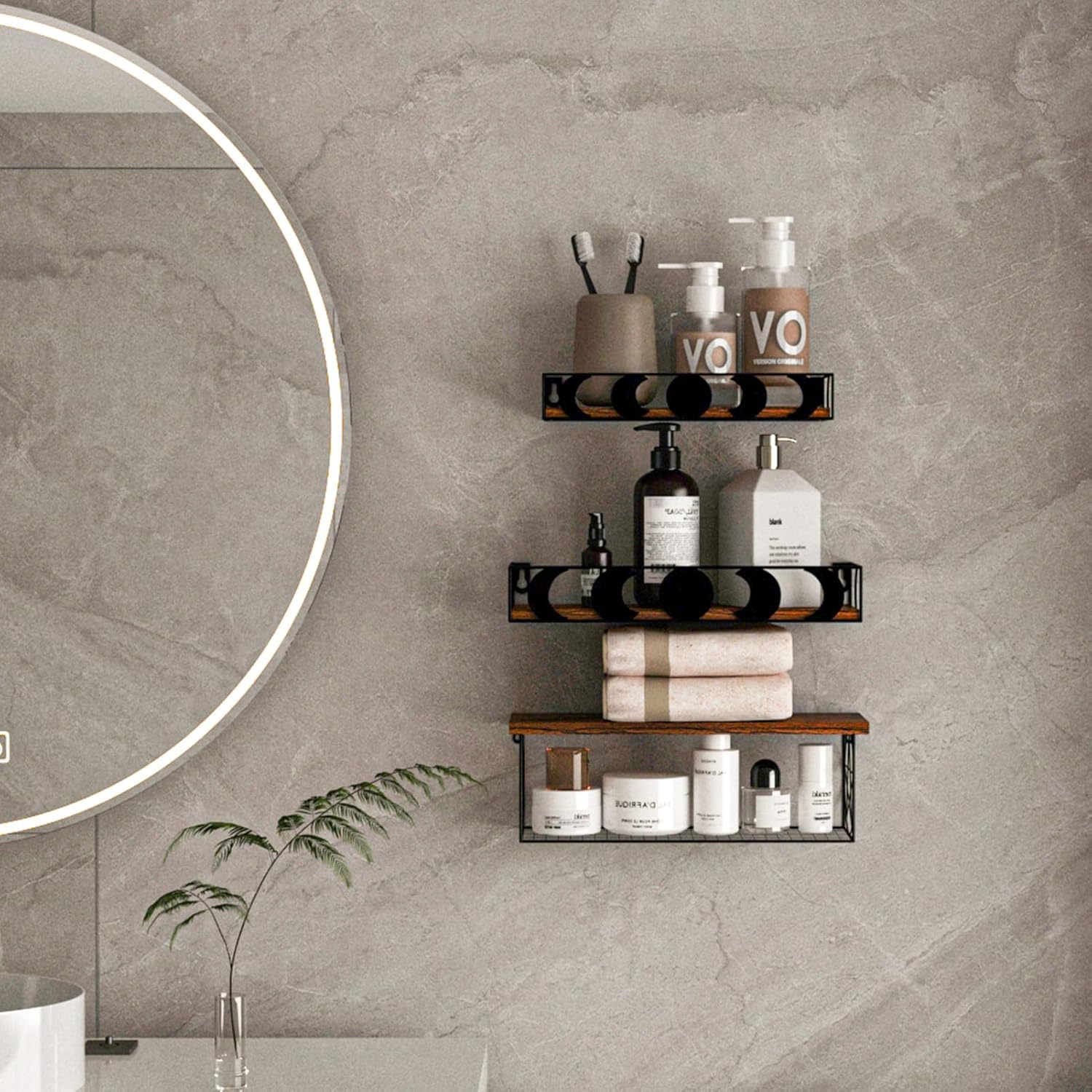 PHAREGE Moon Phase Floating Shelves Set of 3 1