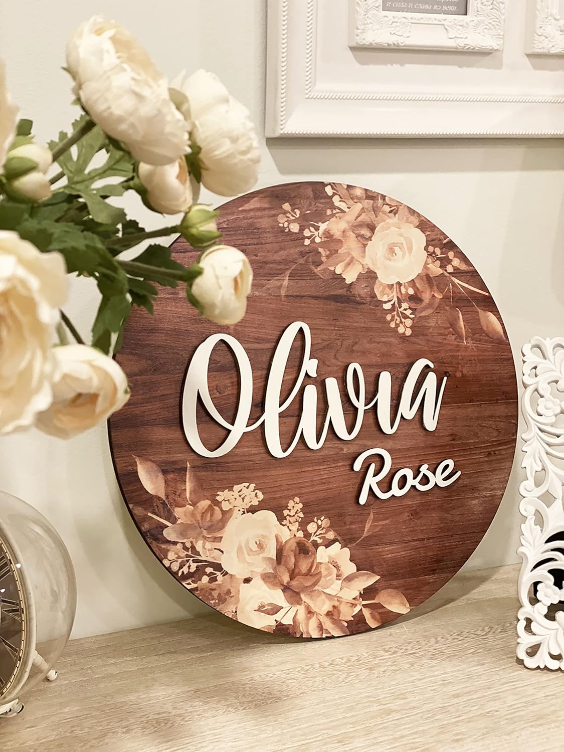 BEGENUINESTORE Personalized Custom Wood Name Sign for Baby Girl
