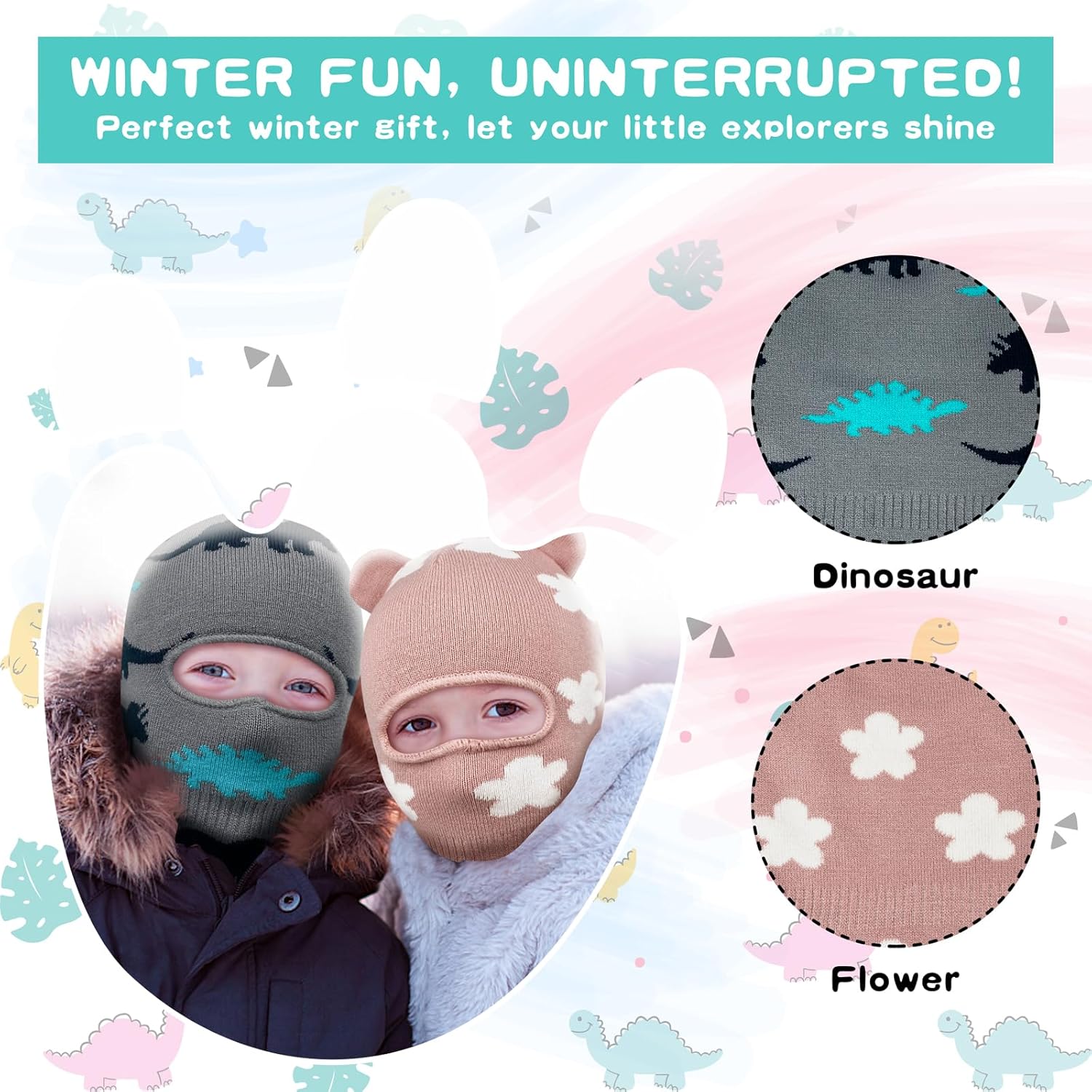 GSAFEME Kids Balaclava Ski Mask - Winter Face Cover for Boys Girls