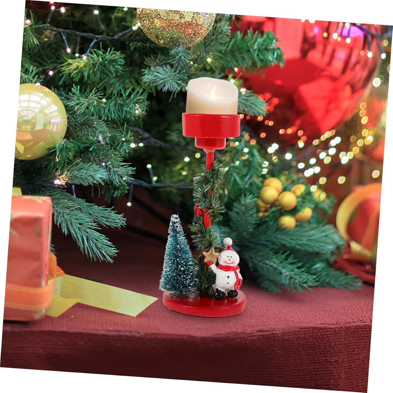 Mikinona Snowman Candle Holder Christmas Decor 1