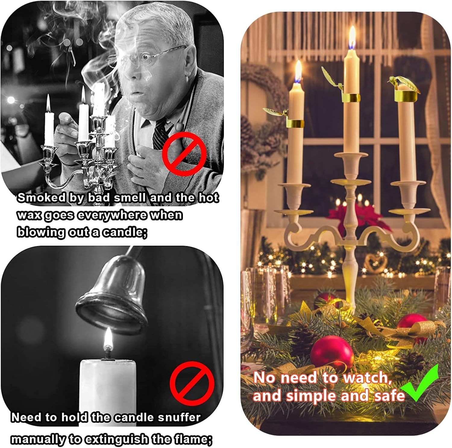 4pcs Scallop Candle Snuffer Kit with Timer