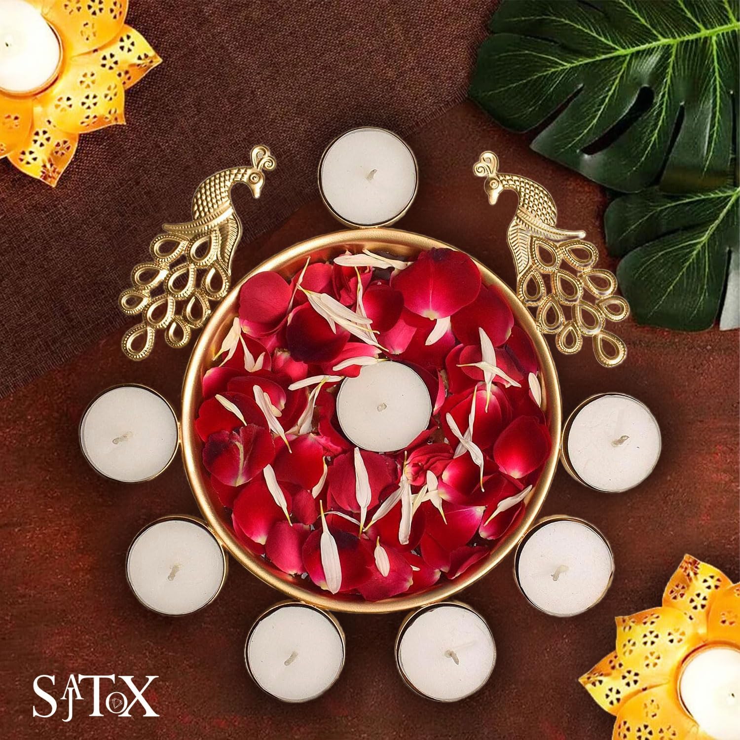 SAJTOX Decorative Peacock Urli Bowl 95 Inches
