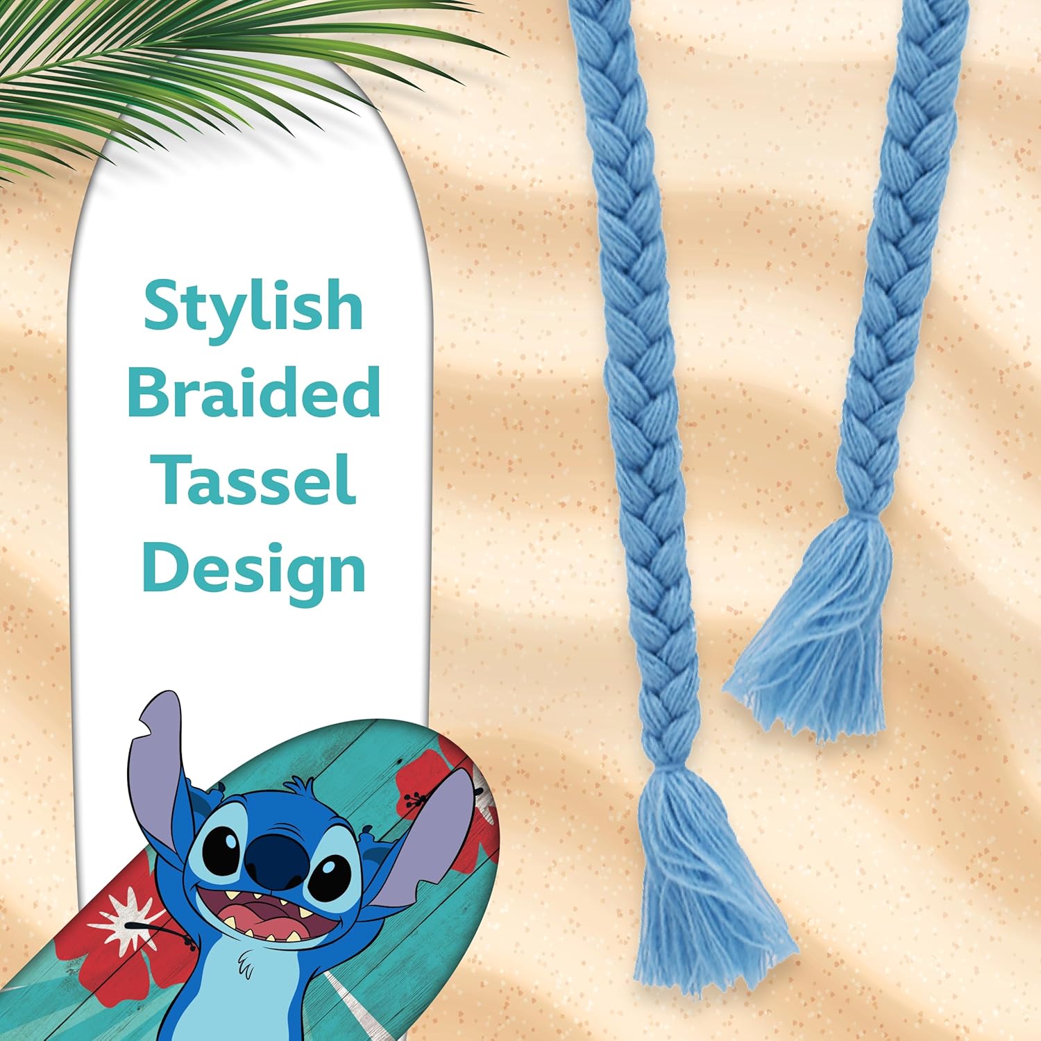 Disney Lilo and Stitch Blue Winter Beanie with Tassels 1